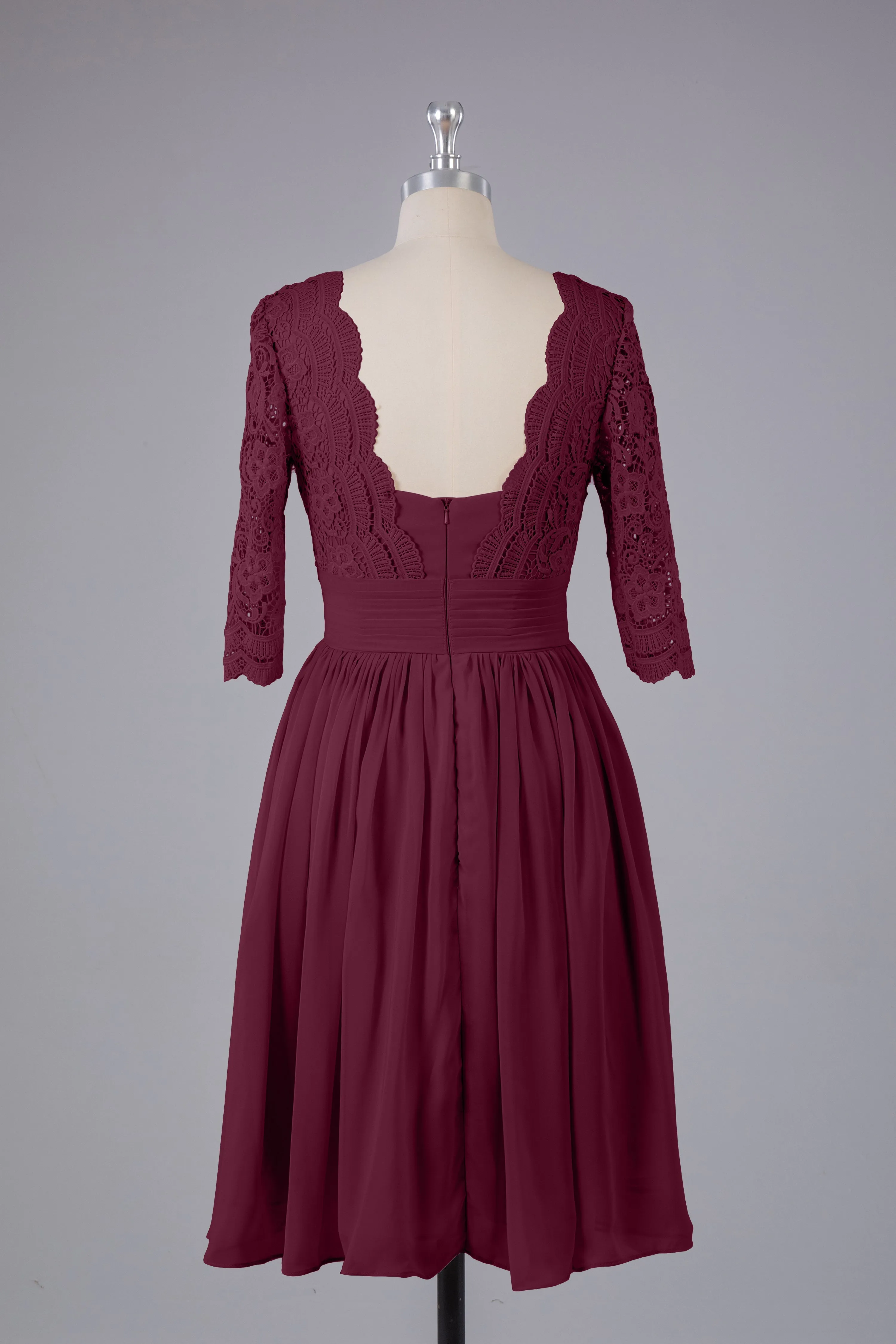 V-Back Knee Length  Bridesmaid Dresses