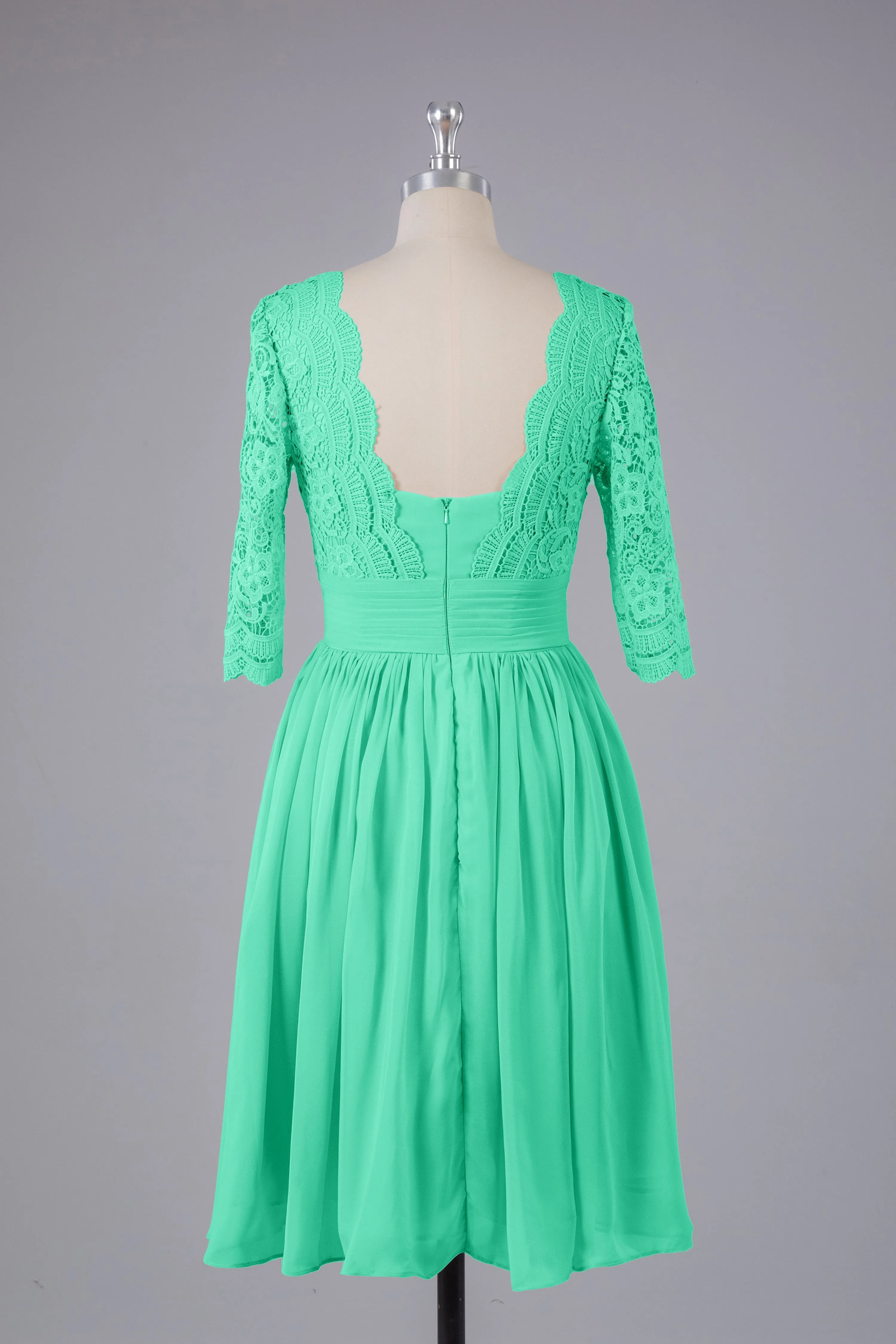 V-Back Knee Length  Bridesmaid Dresses