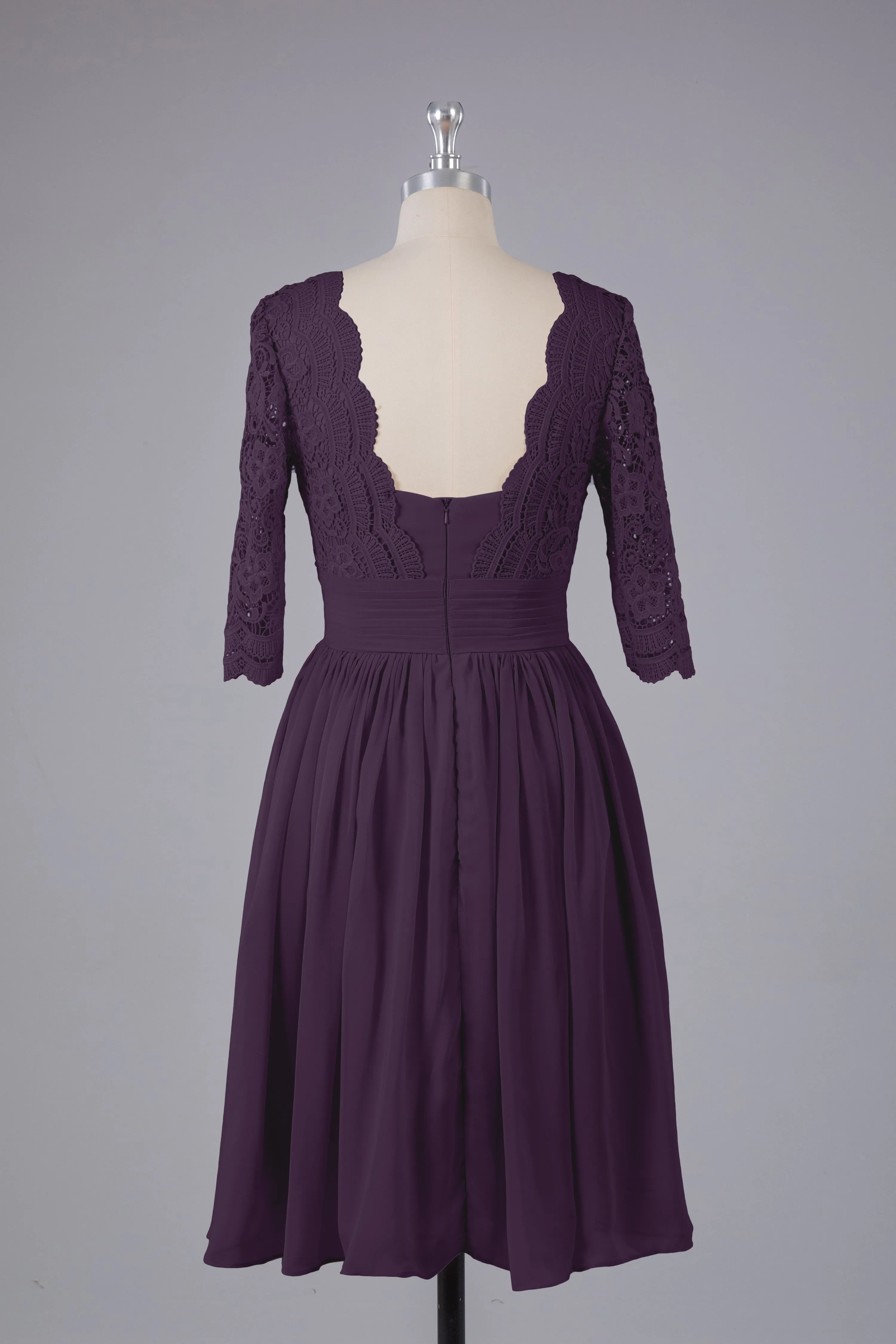 V-Back Knee Length  Bridesmaid Dresses