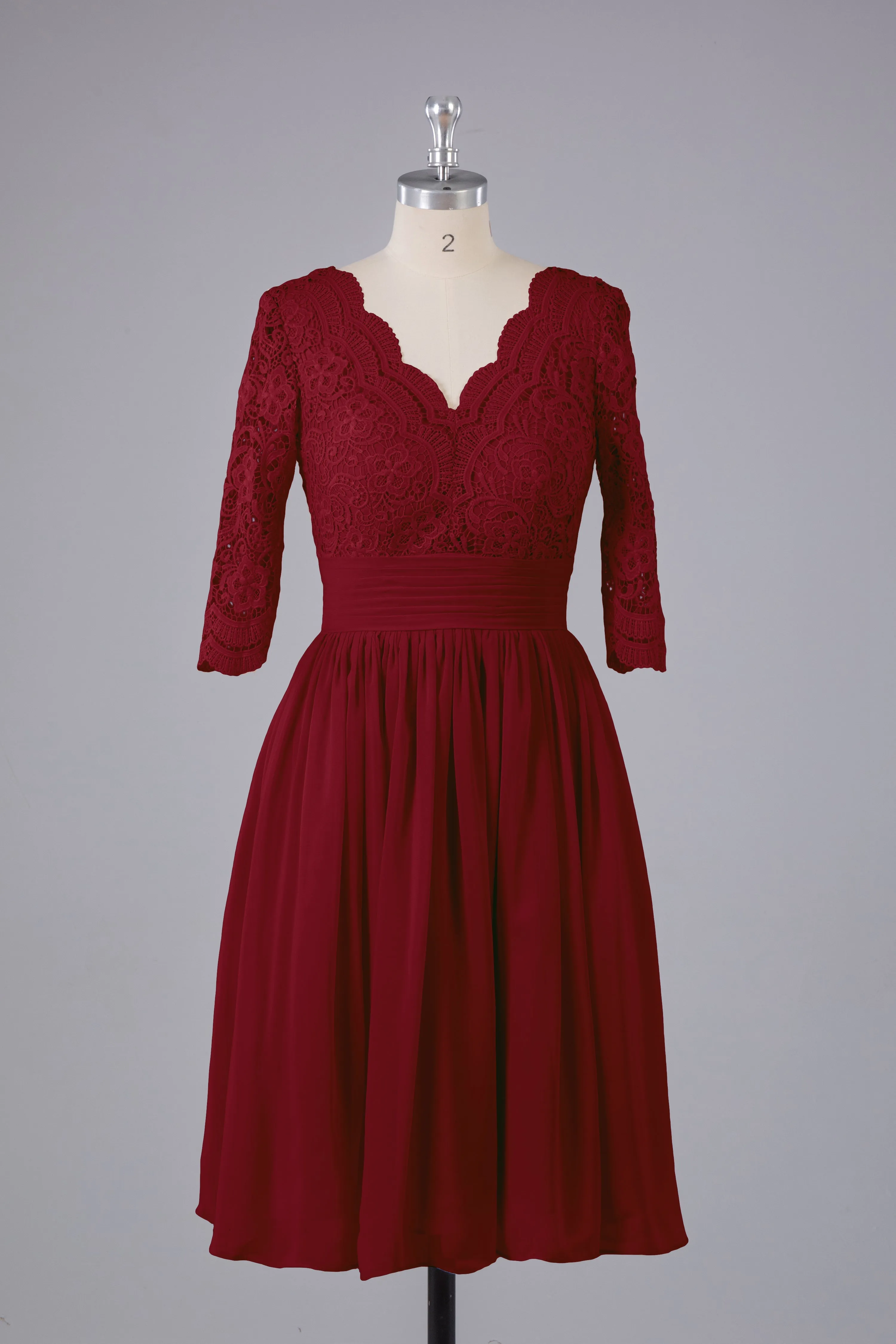 V-Back Knee Length  Bridesmaid Dresses