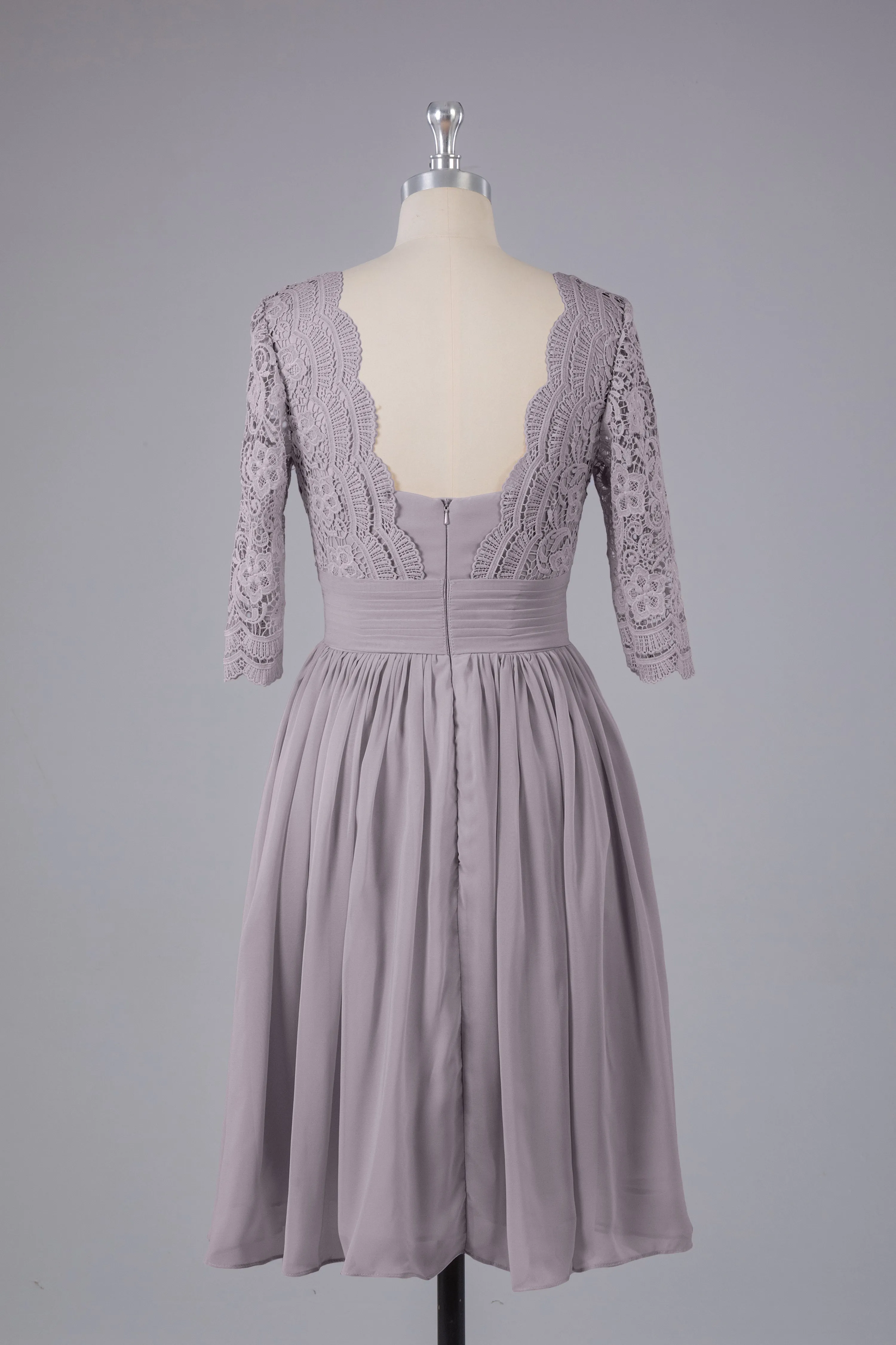 V-Back Knee Length  Bridesmaid Dresses