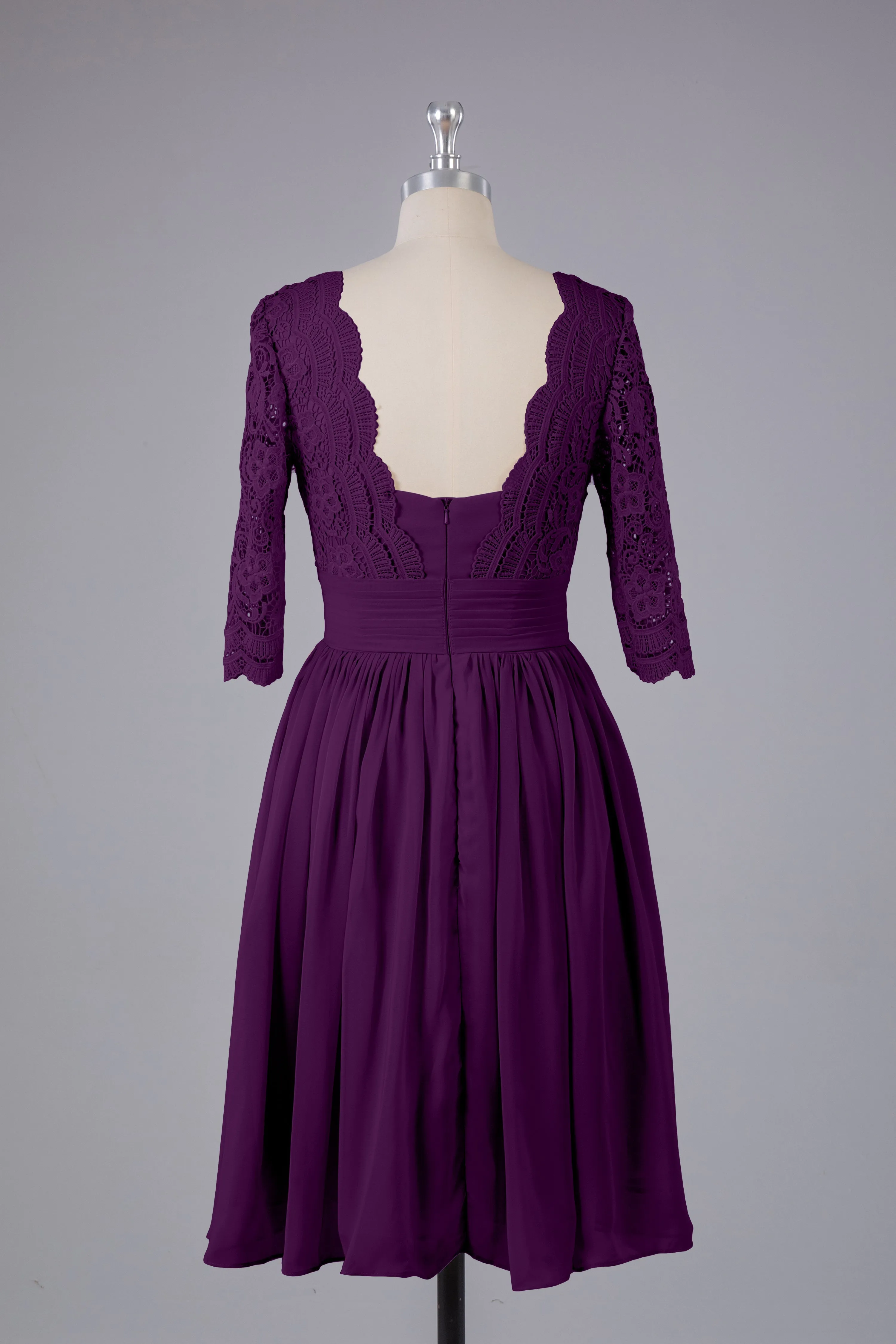 V-Back Knee Length  Bridesmaid Dresses