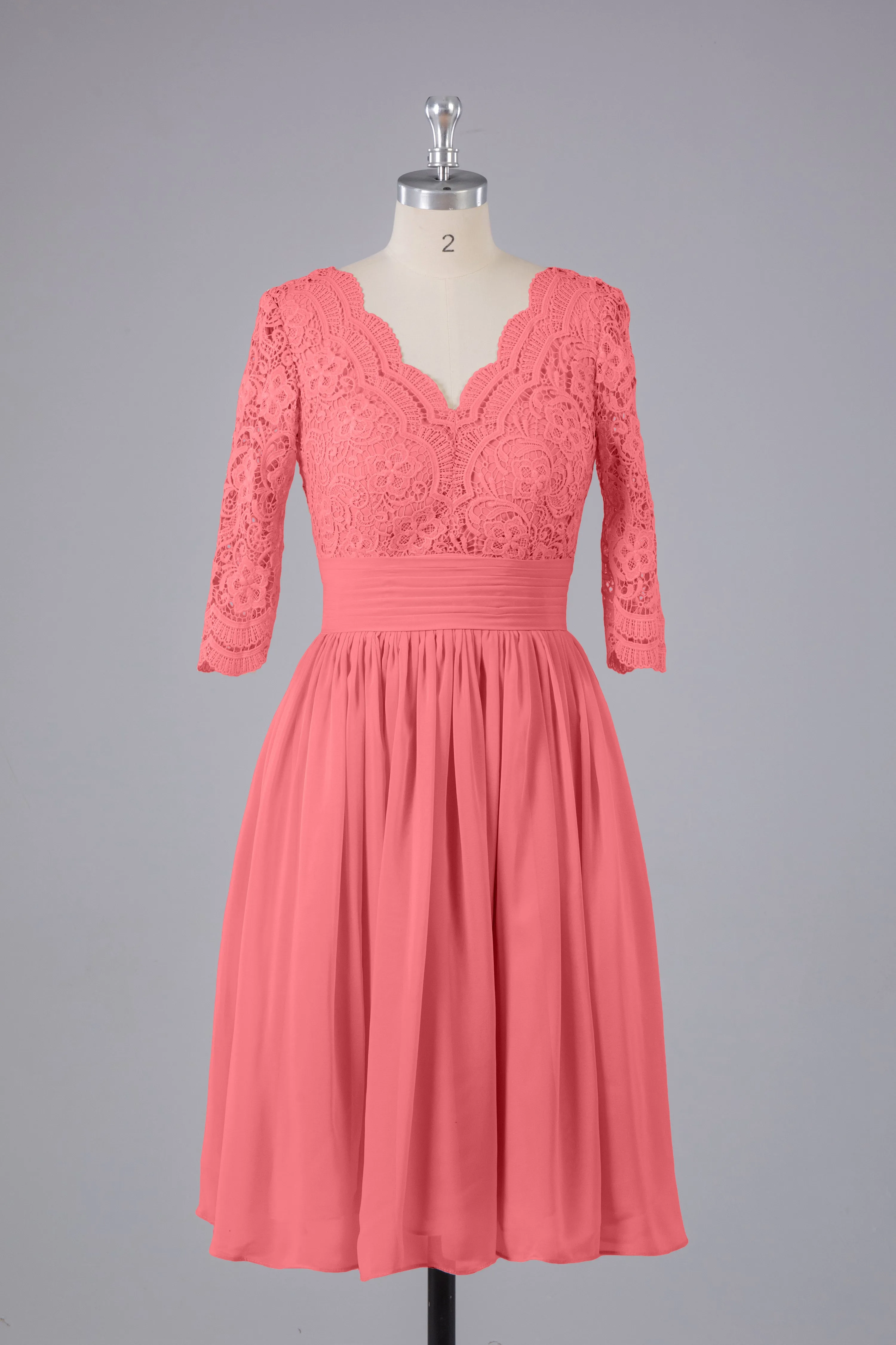V-Back Knee Length  Bridesmaid Dresses