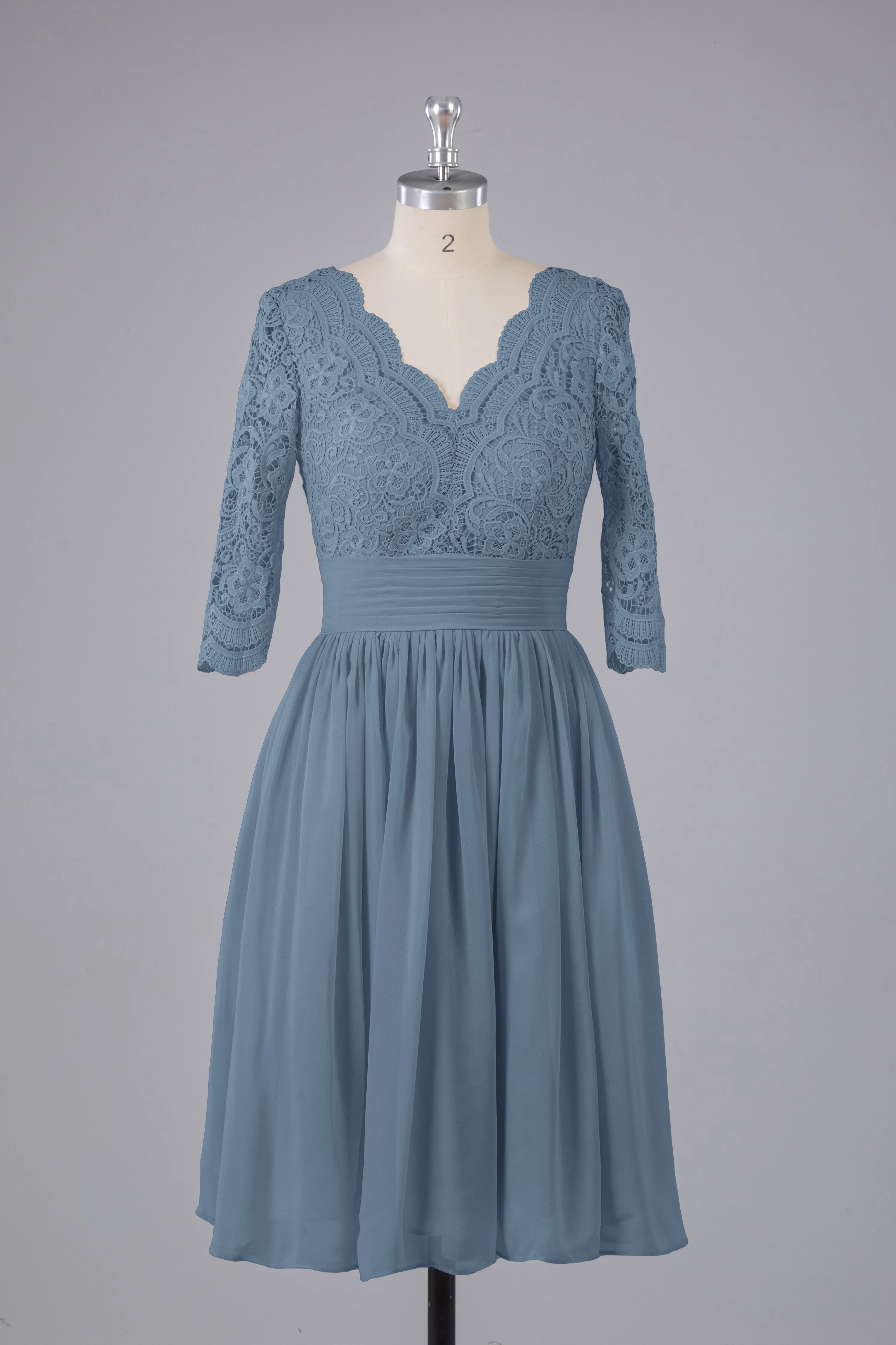V-Back Knee Length  Bridesmaid Dresses