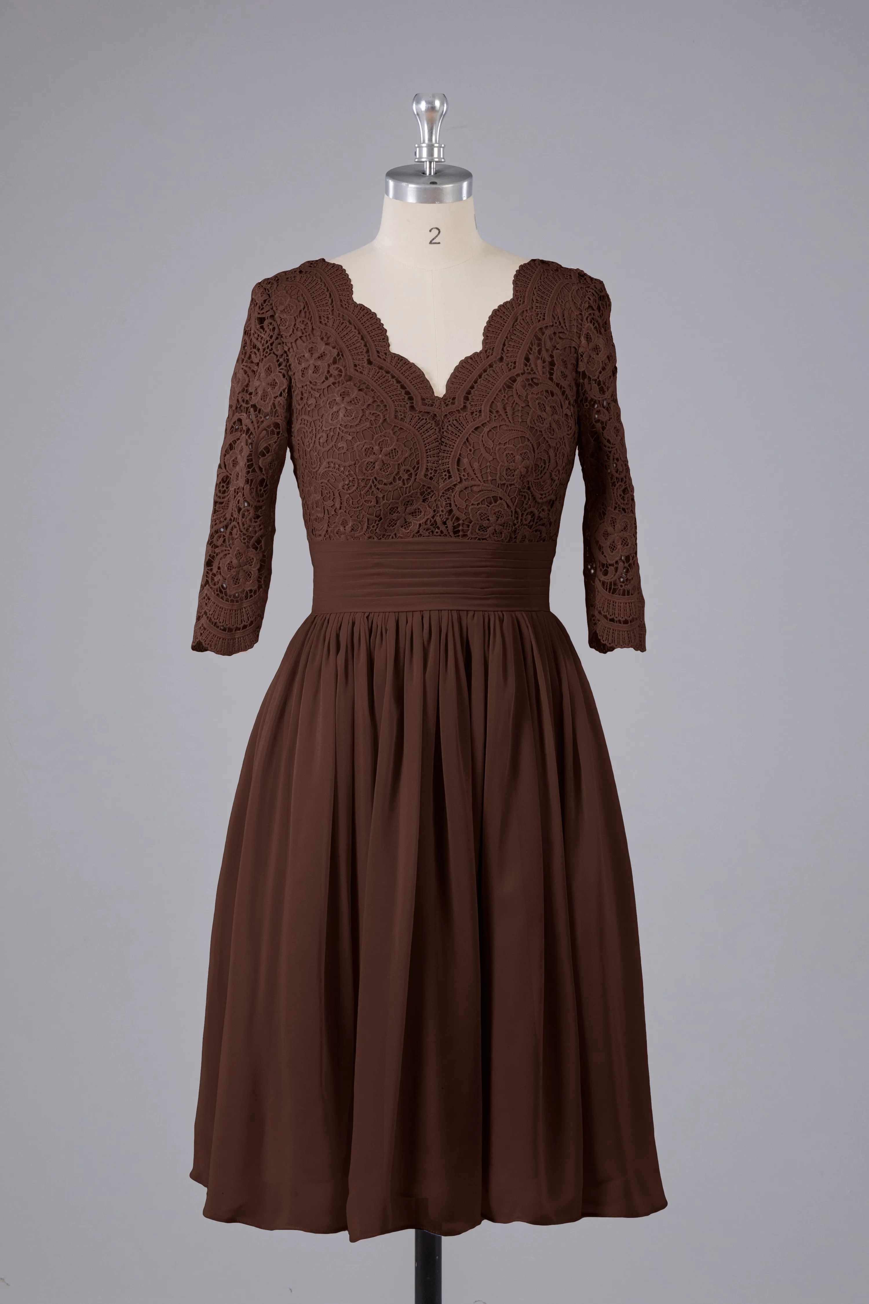V-Back Knee Length  Bridesmaid Dresses