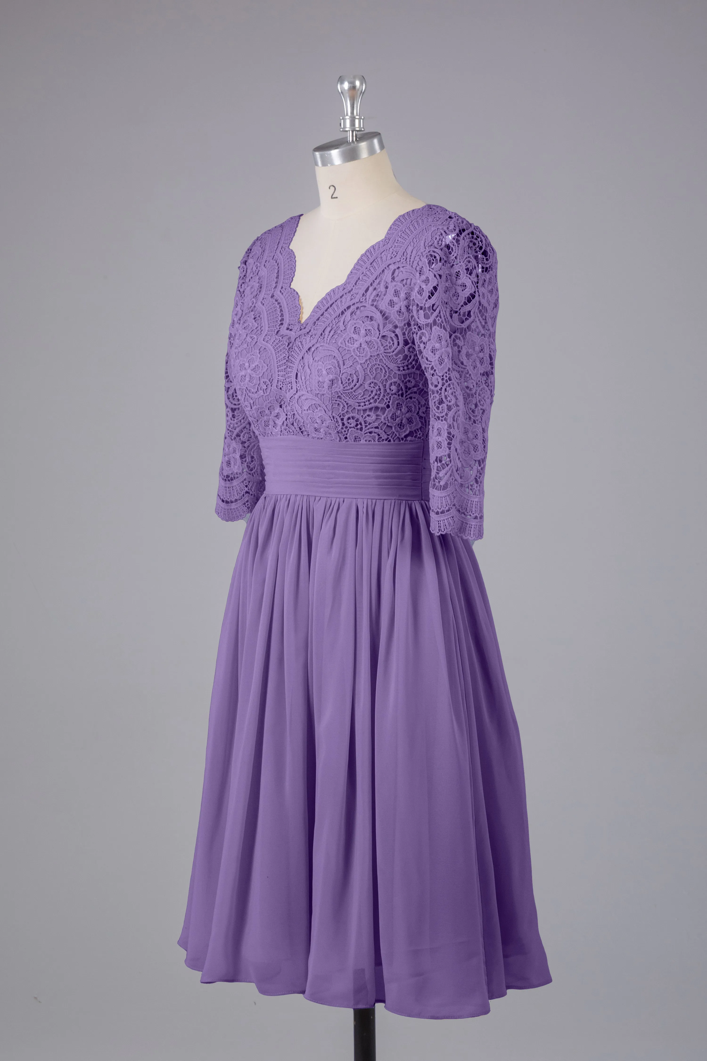 V-Back Knee Length  Bridesmaid Dresses