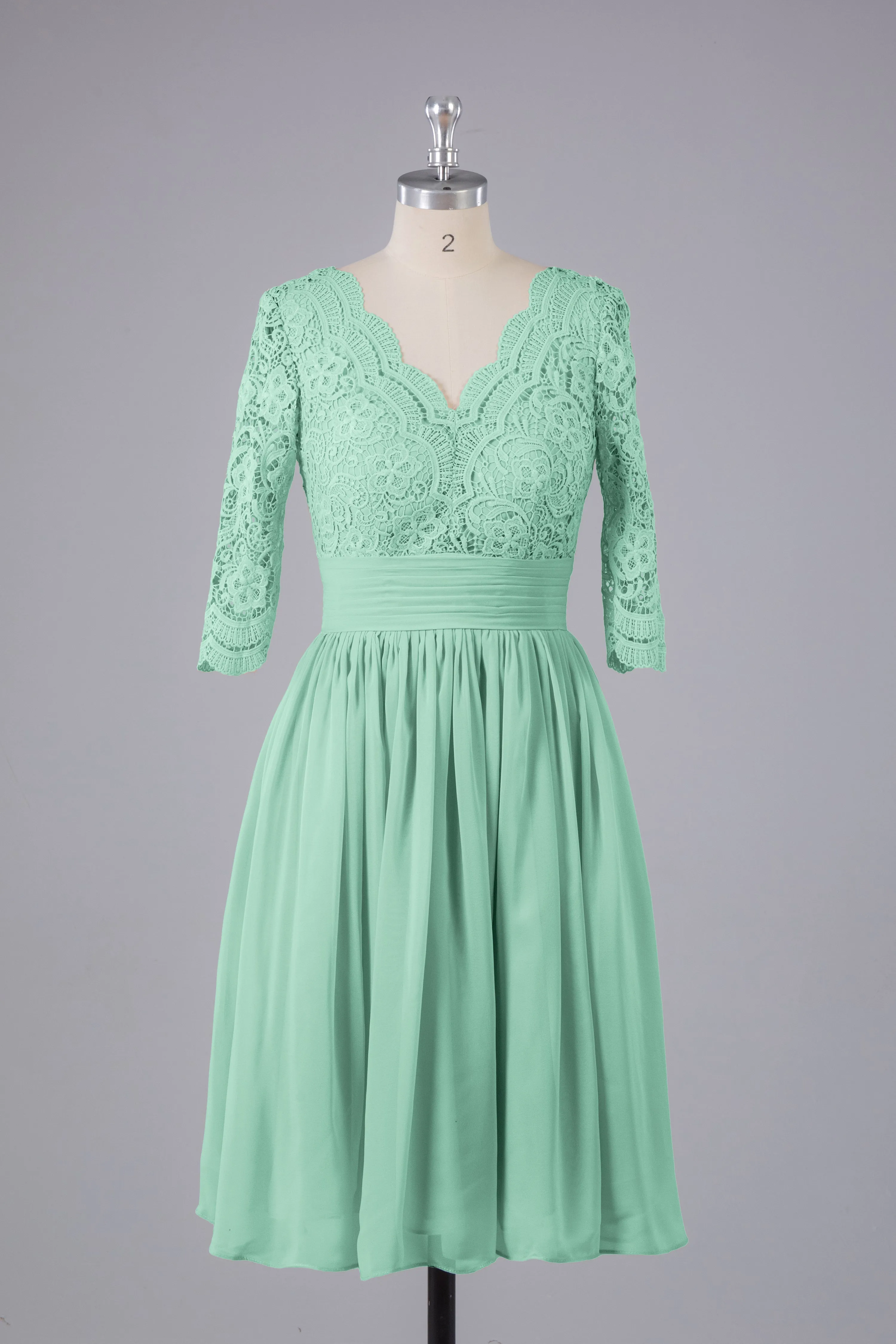 V-Back Knee Length  Bridesmaid Dresses