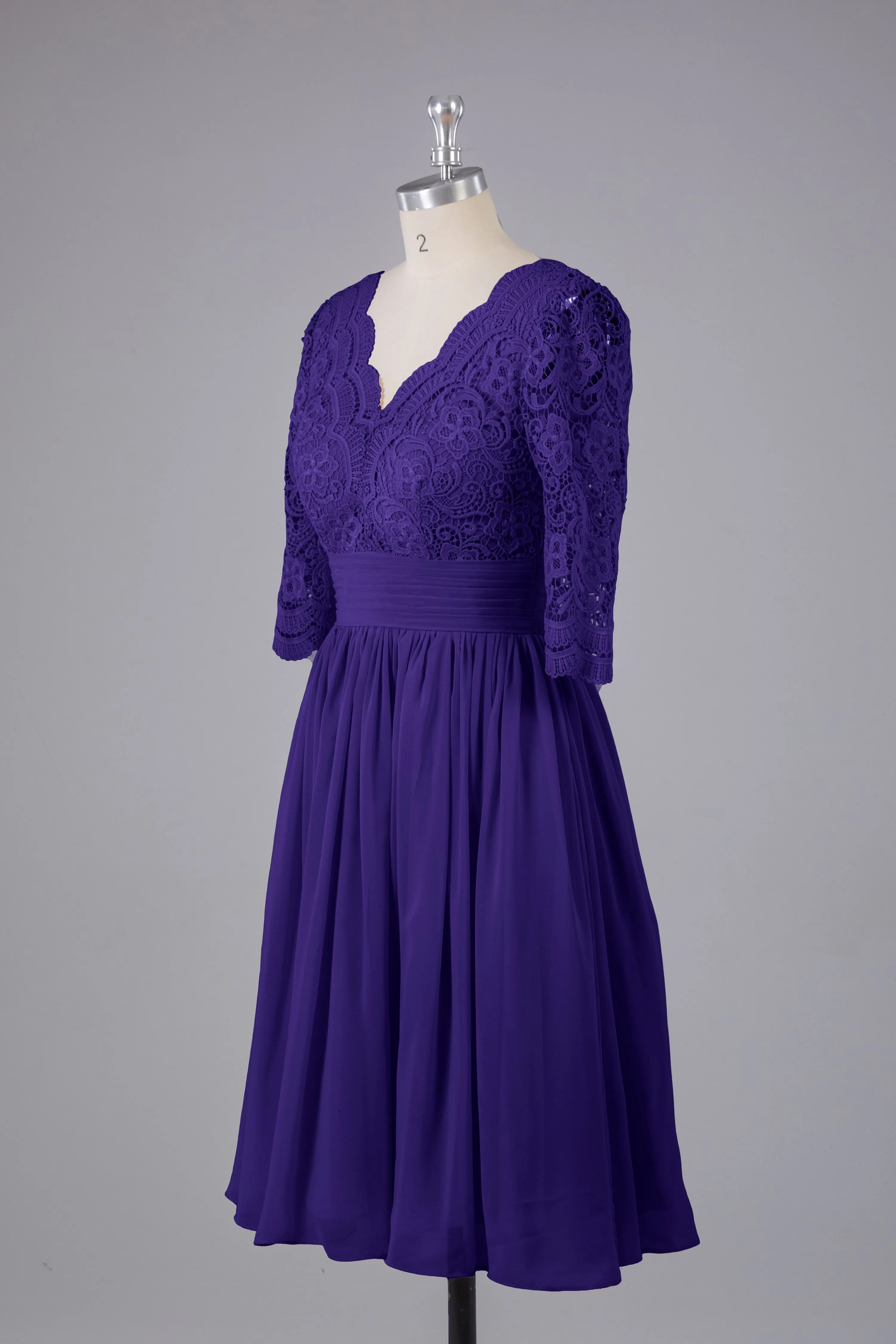 V-Back Knee Length  Bridesmaid Dresses