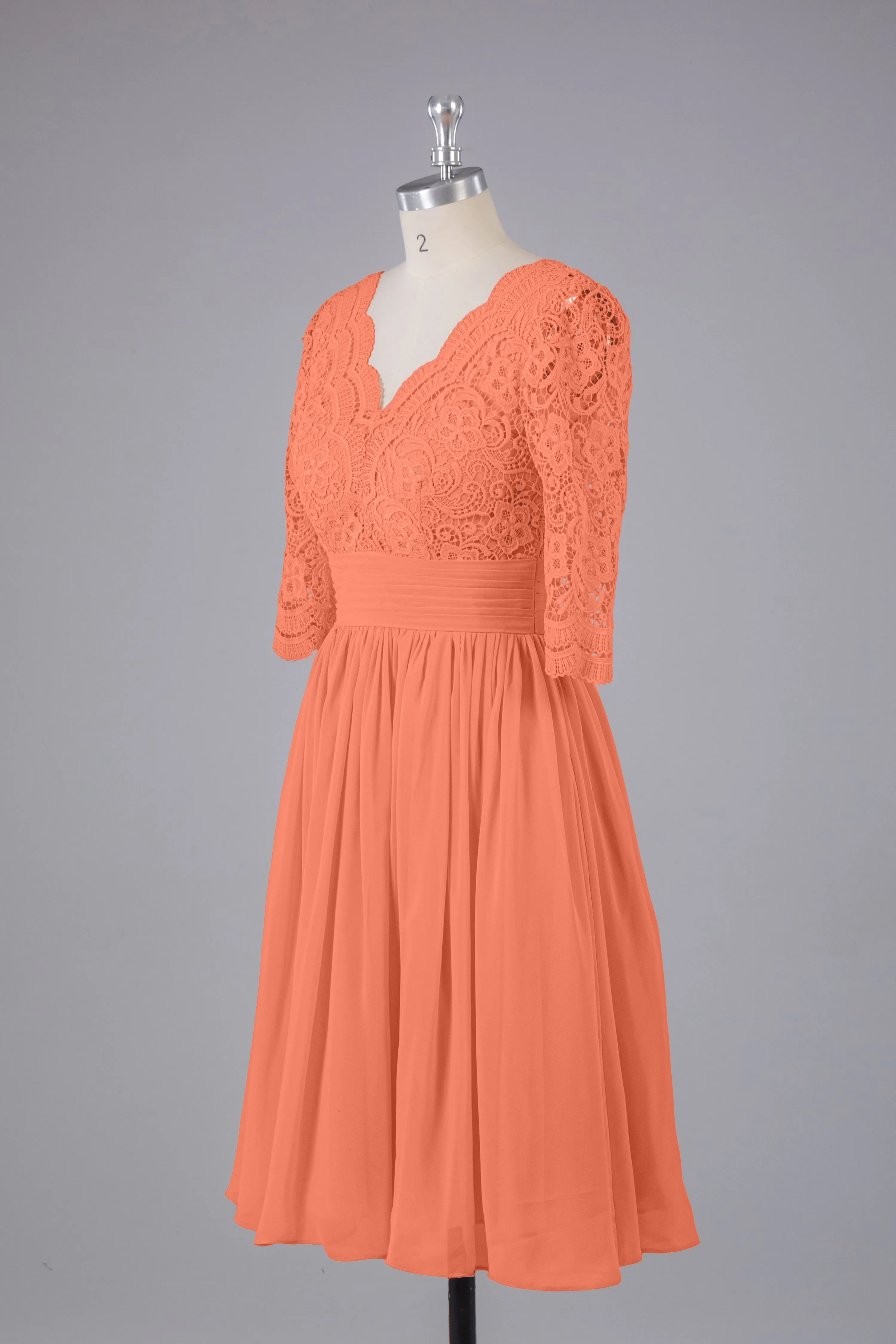 V-Back Knee Length  Bridesmaid Dresses