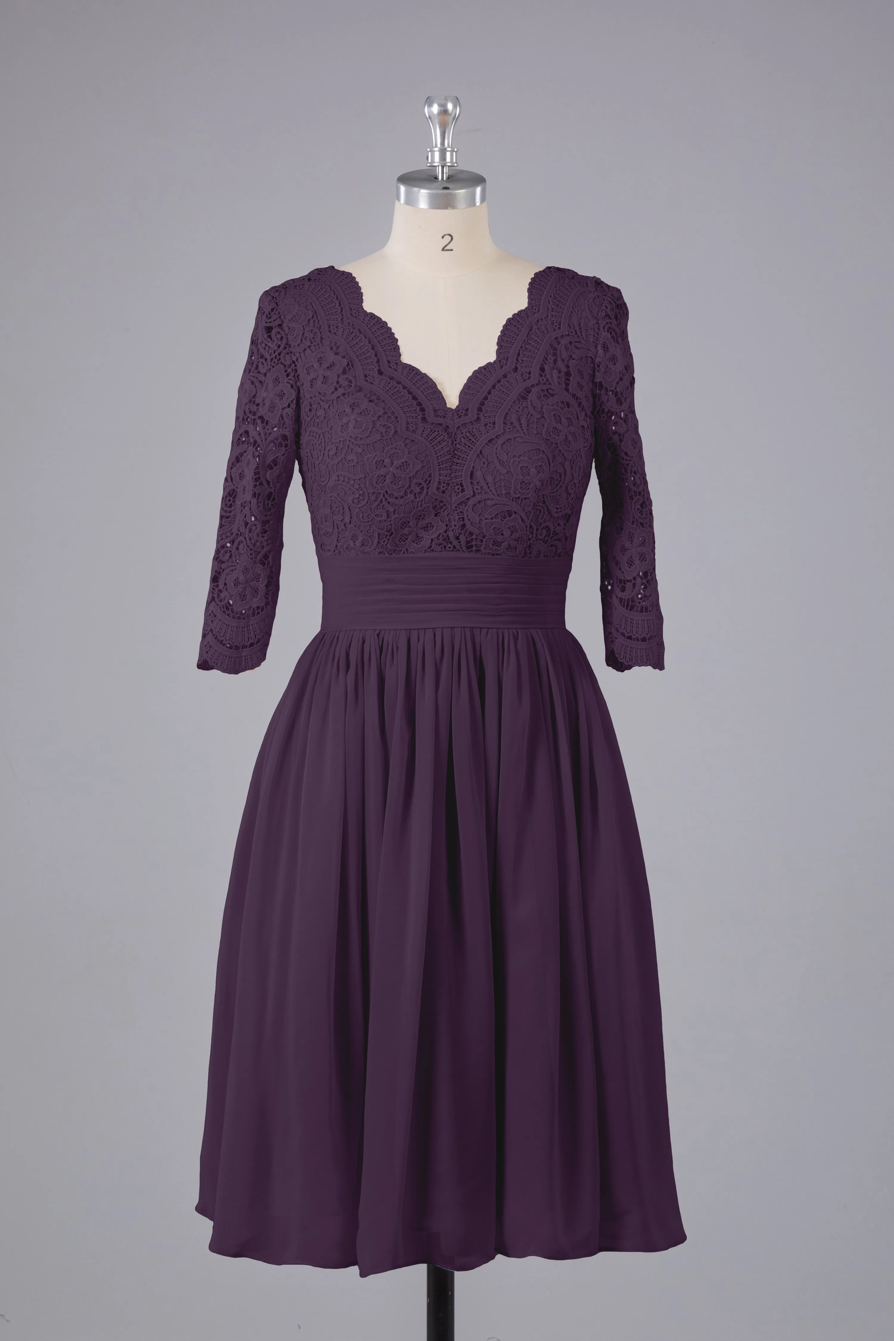V-Back Knee Length  Bridesmaid Dresses