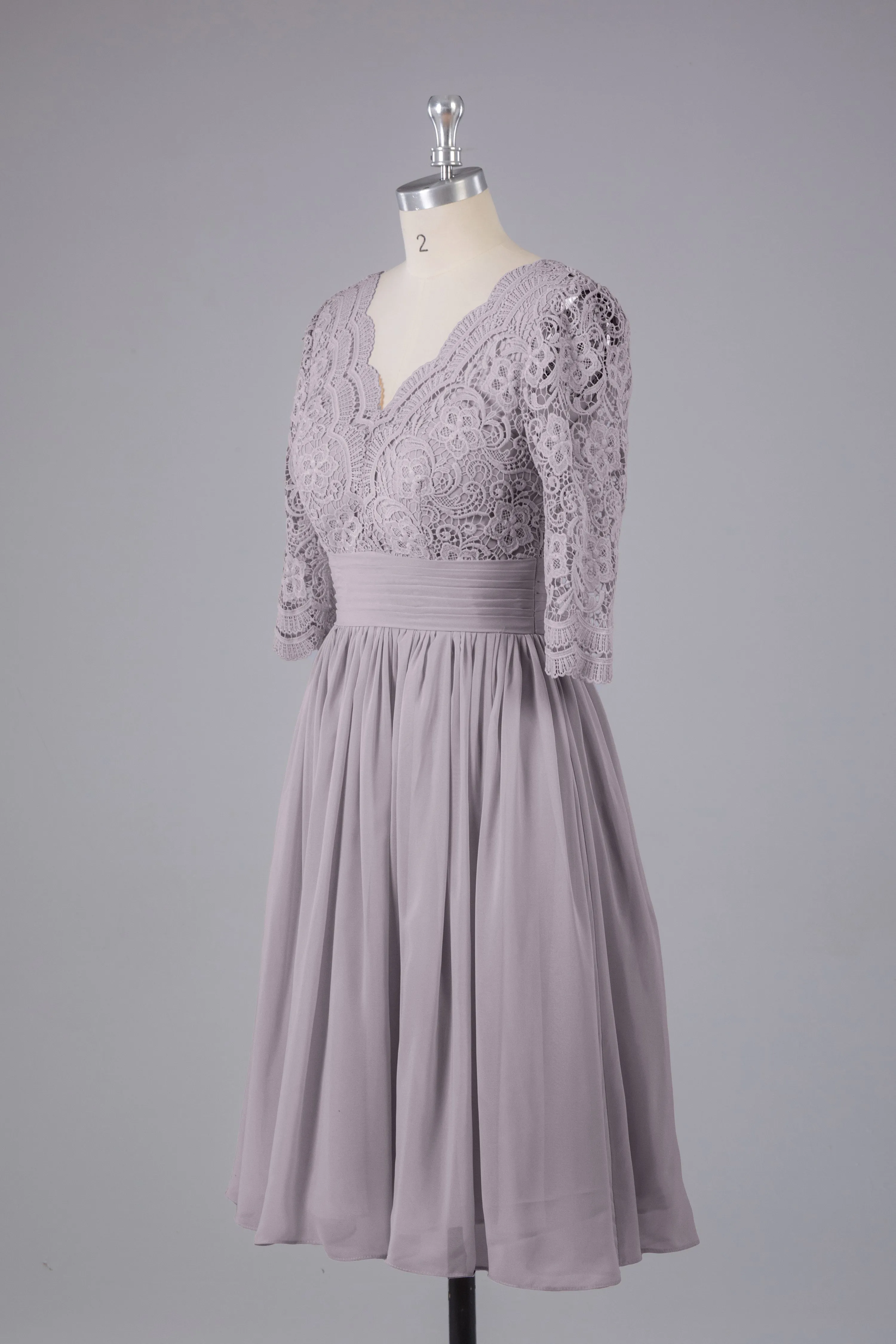 V-Back Knee Length  Bridesmaid Dresses
