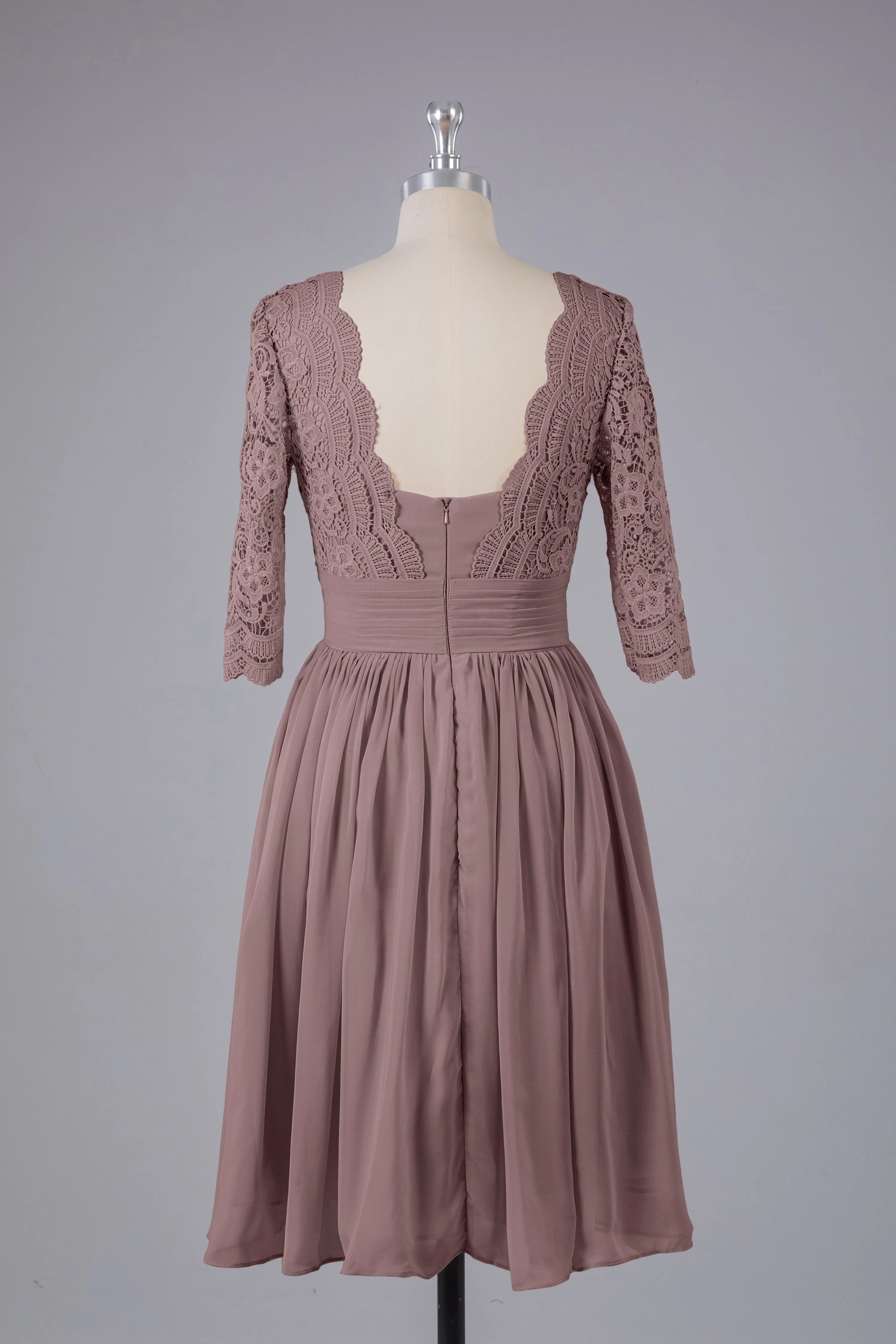 V-Back Knee Length  Bridesmaid Dresses