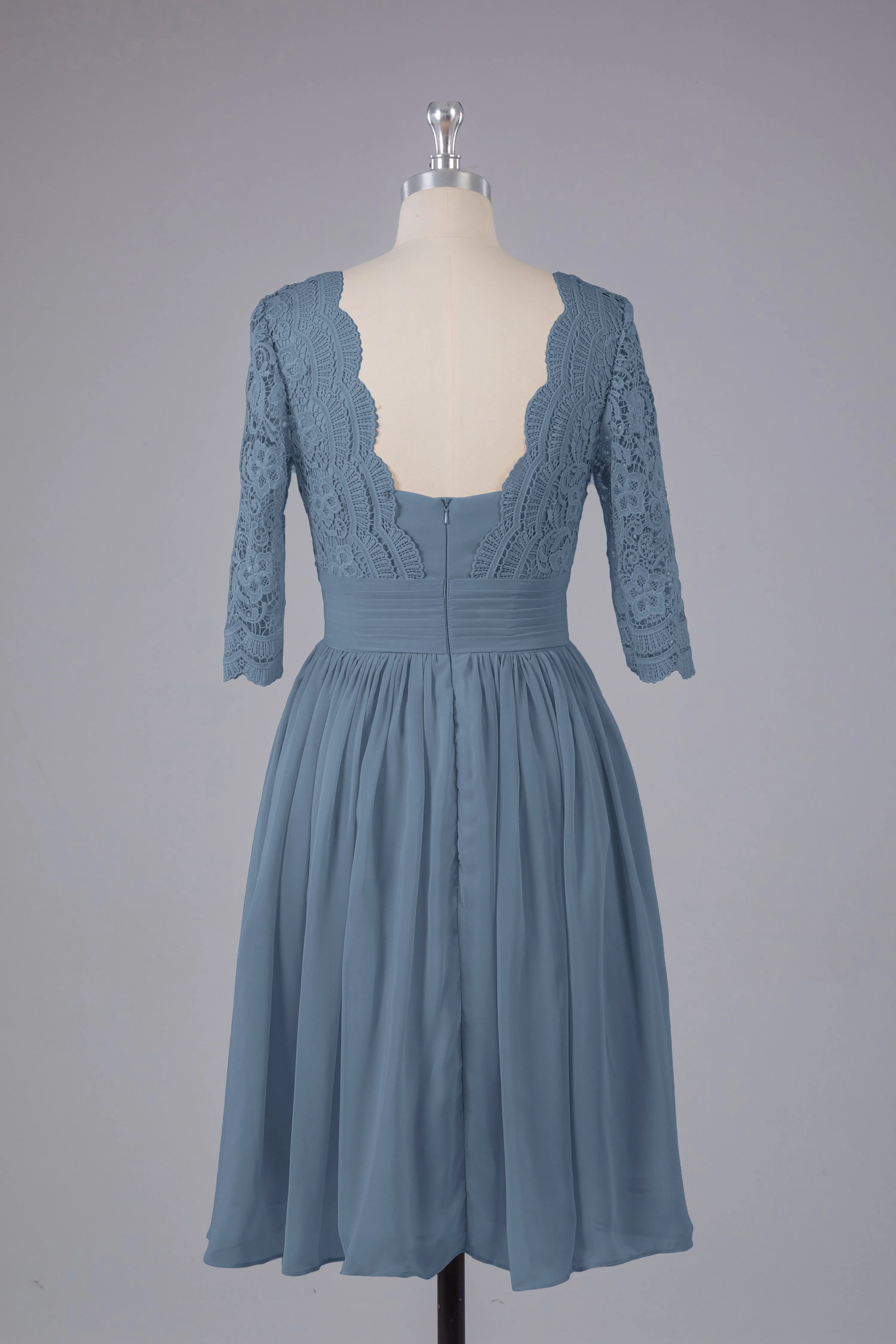 V-Back Knee Length  Bridesmaid Dresses