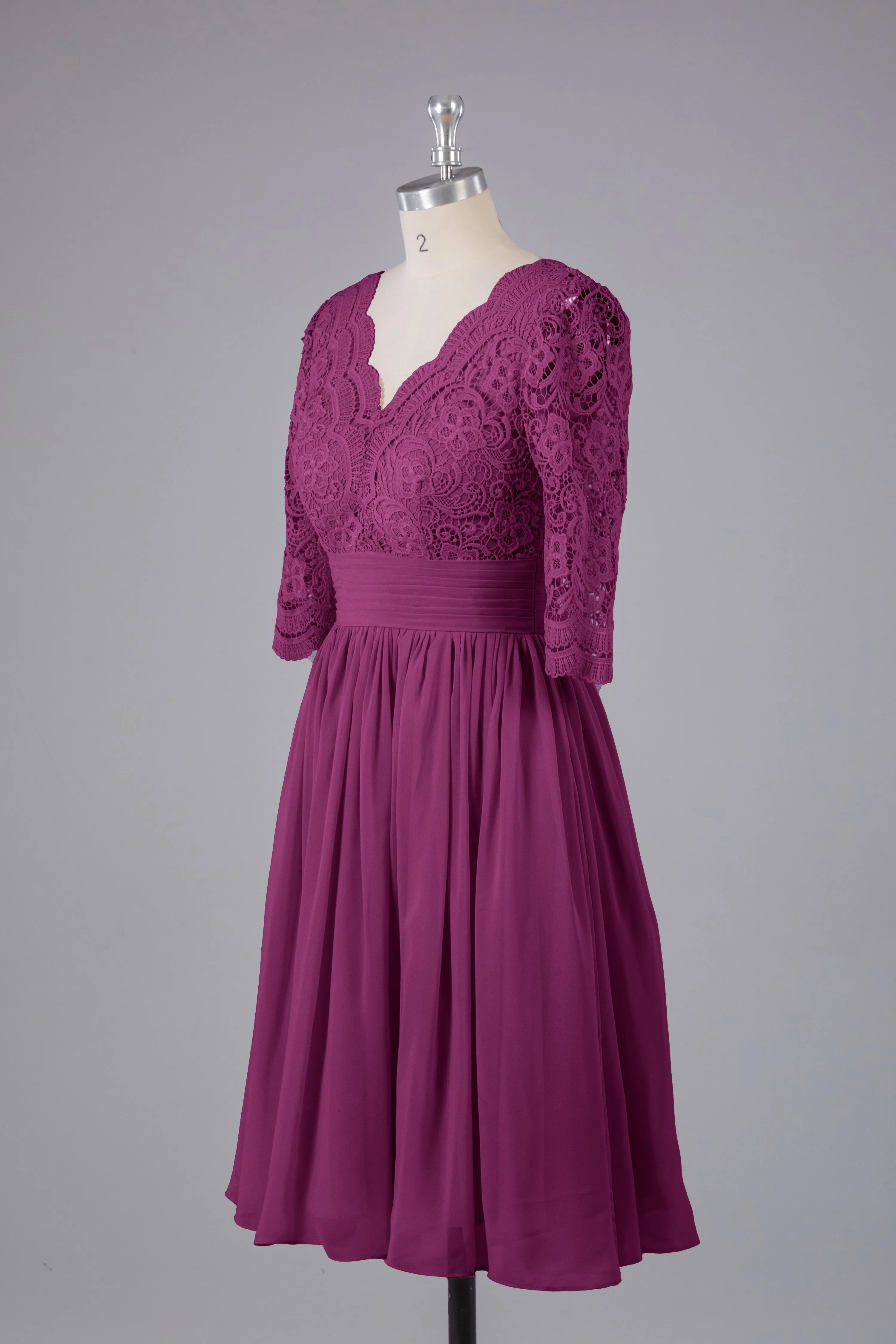V-Back Knee Length  Bridesmaid Dresses