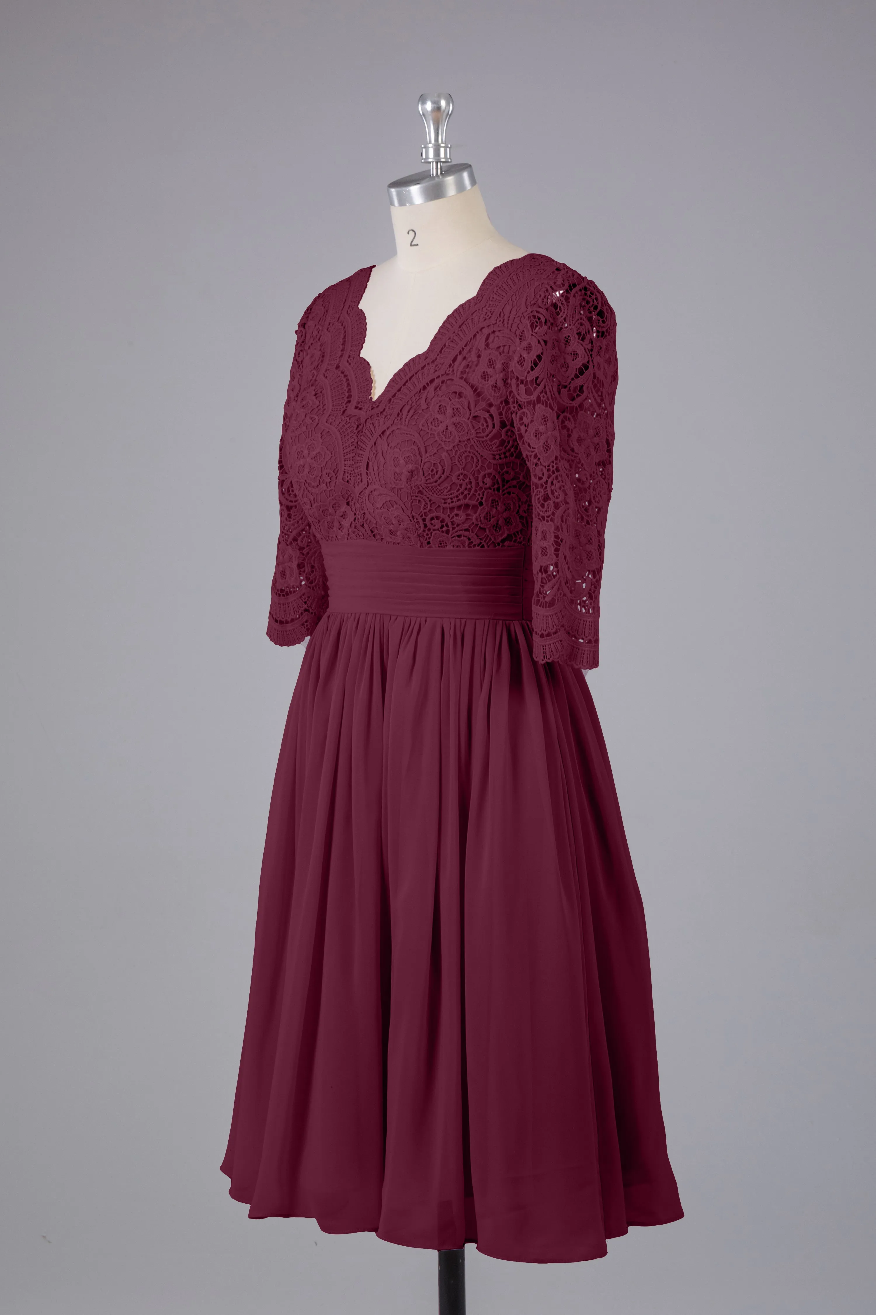 V-Back Knee Length  Bridesmaid Dresses