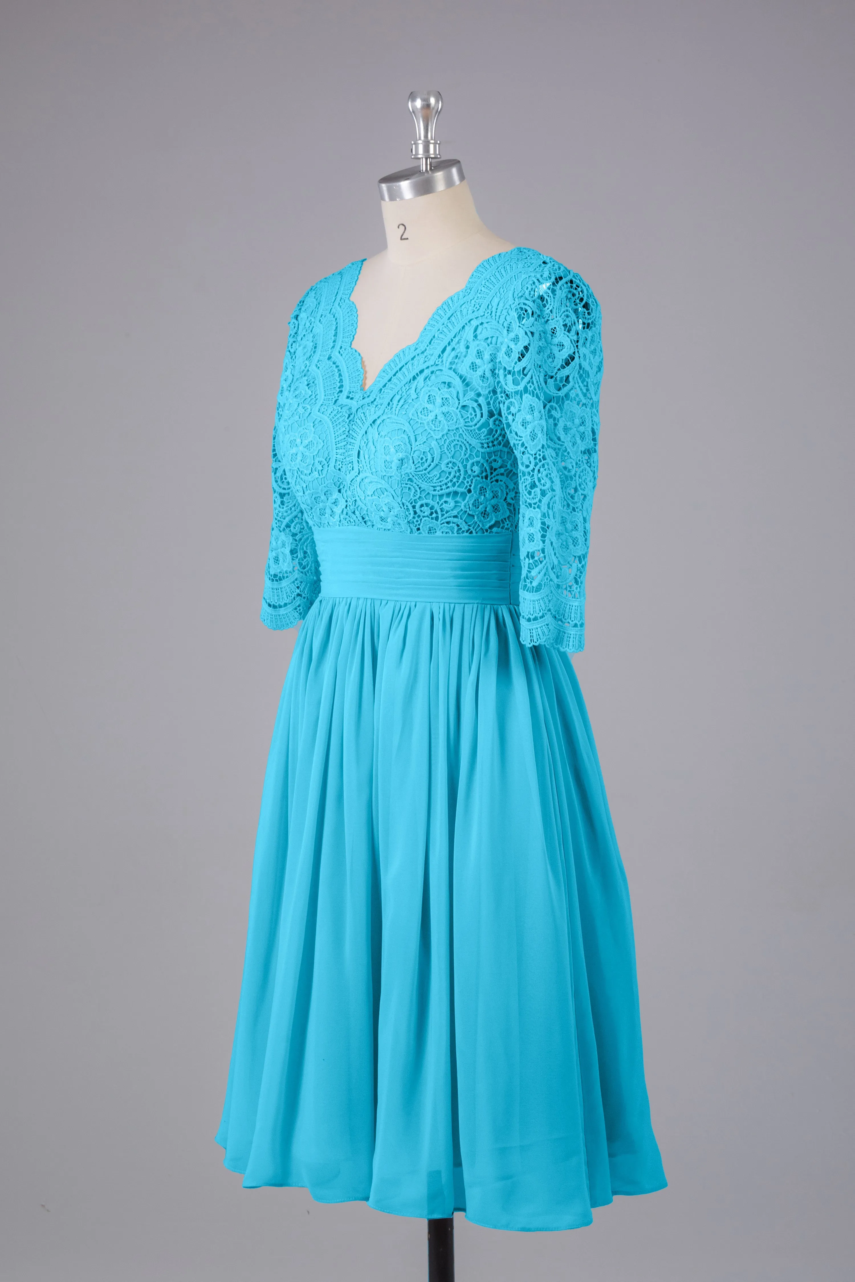 V-Back Knee Length  Bridesmaid Dresses