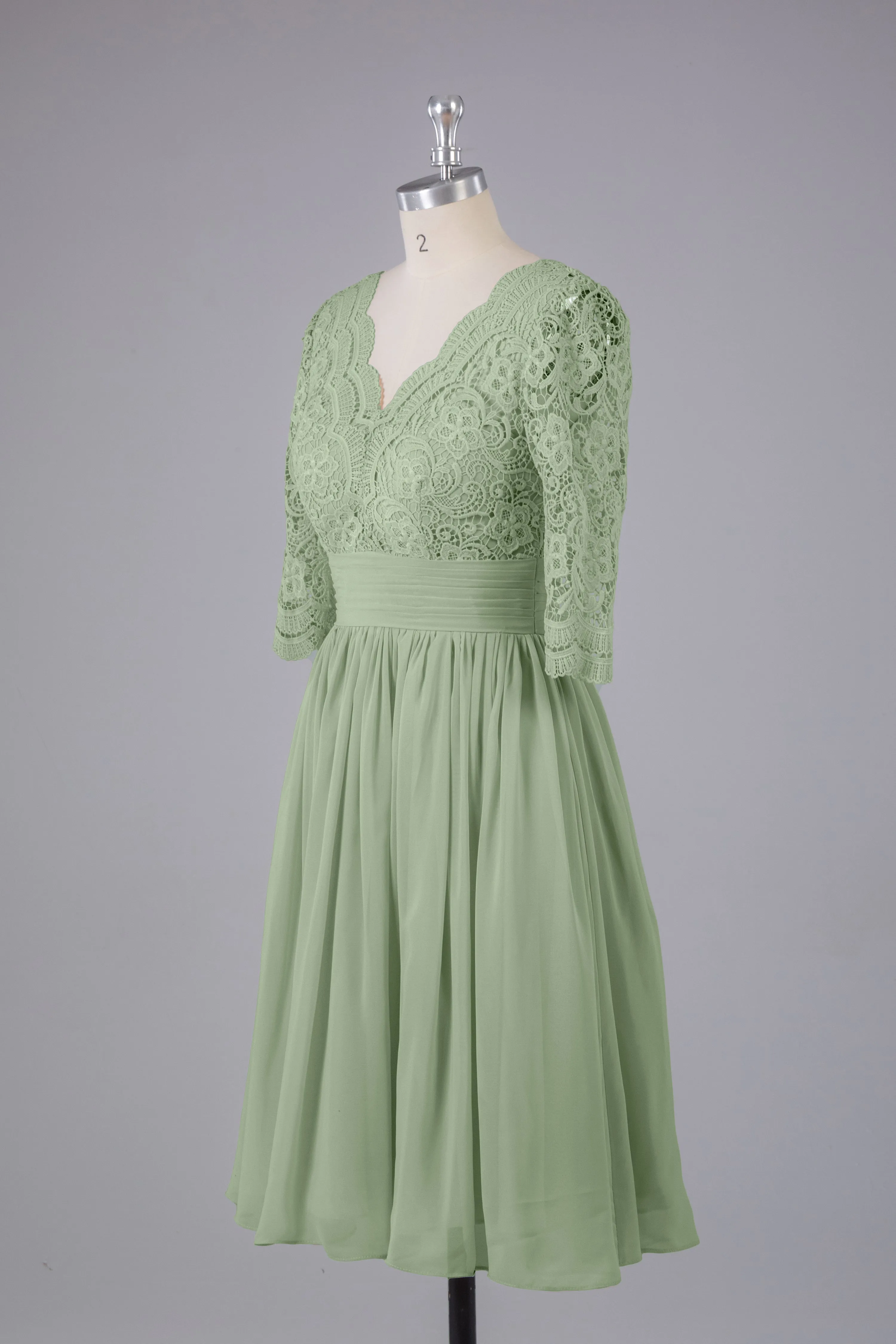 V-Back Knee Length  Bridesmaid Dresses