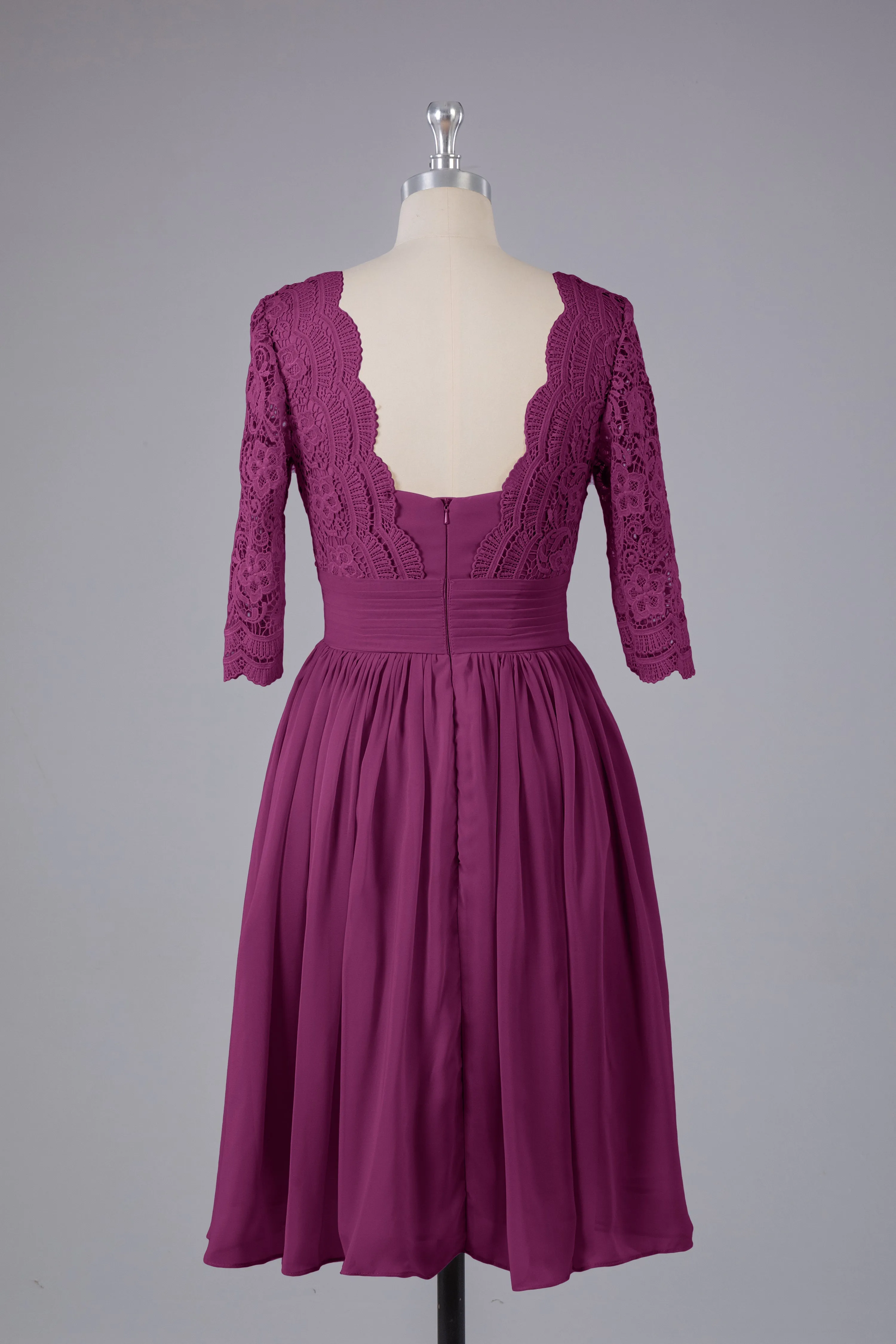 V-Back Knee Length  Bridesmaid Dresses