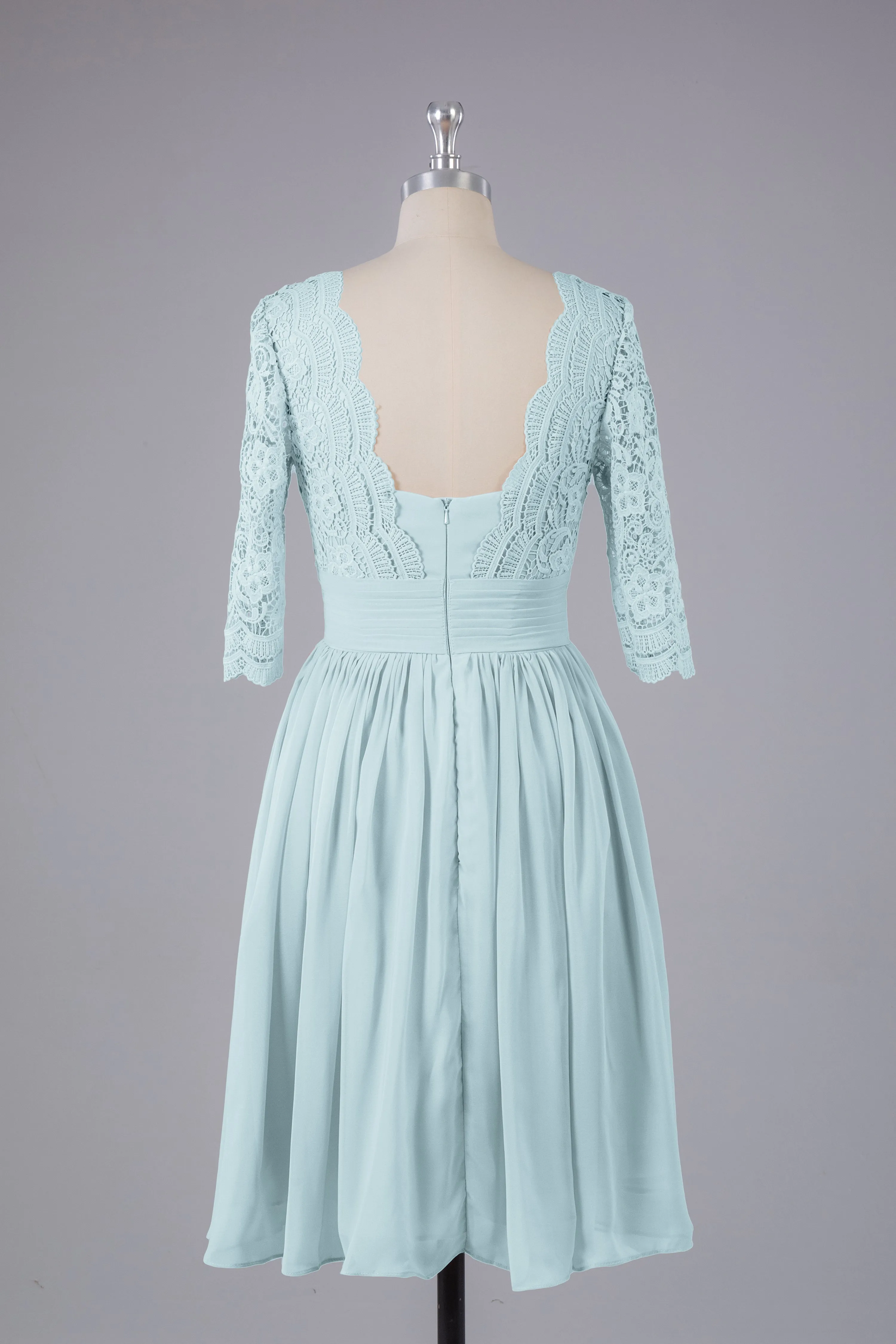 V-Back Knee Length  Bridesmaid Dresses