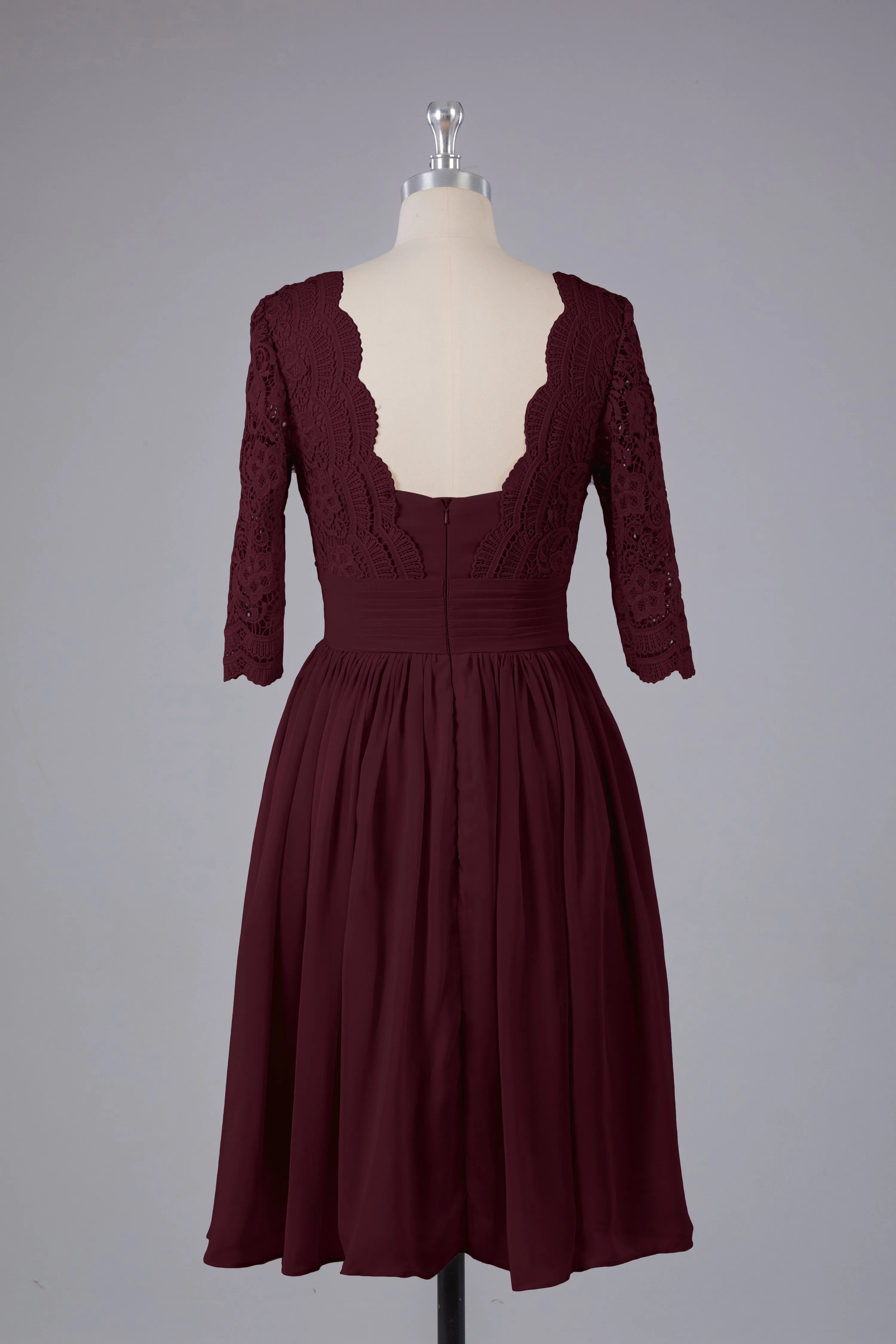 V-Back Knee Length  Bridesmaid Dresses