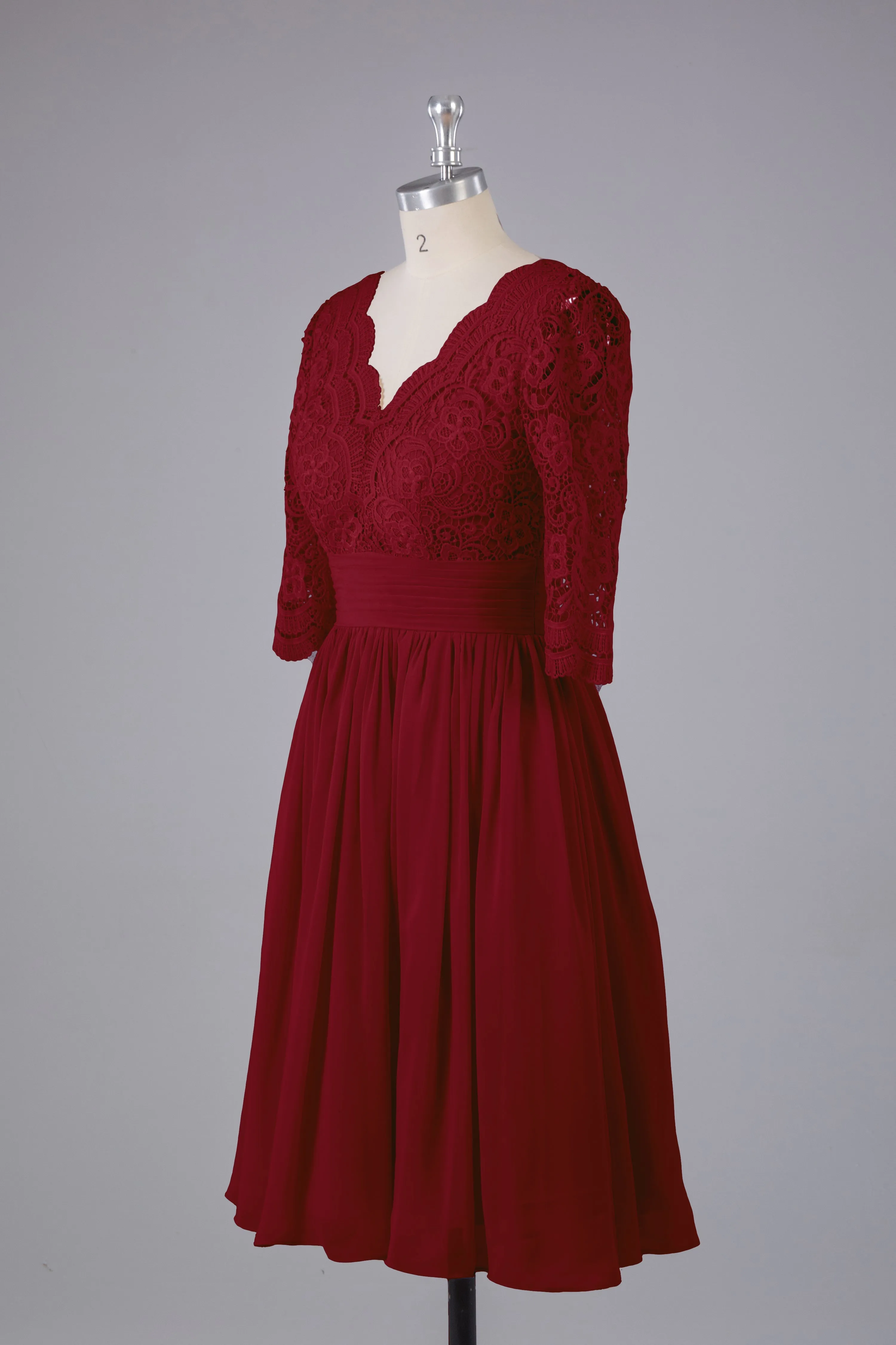 V-Back Knee Length  Bridesmaid Dresses