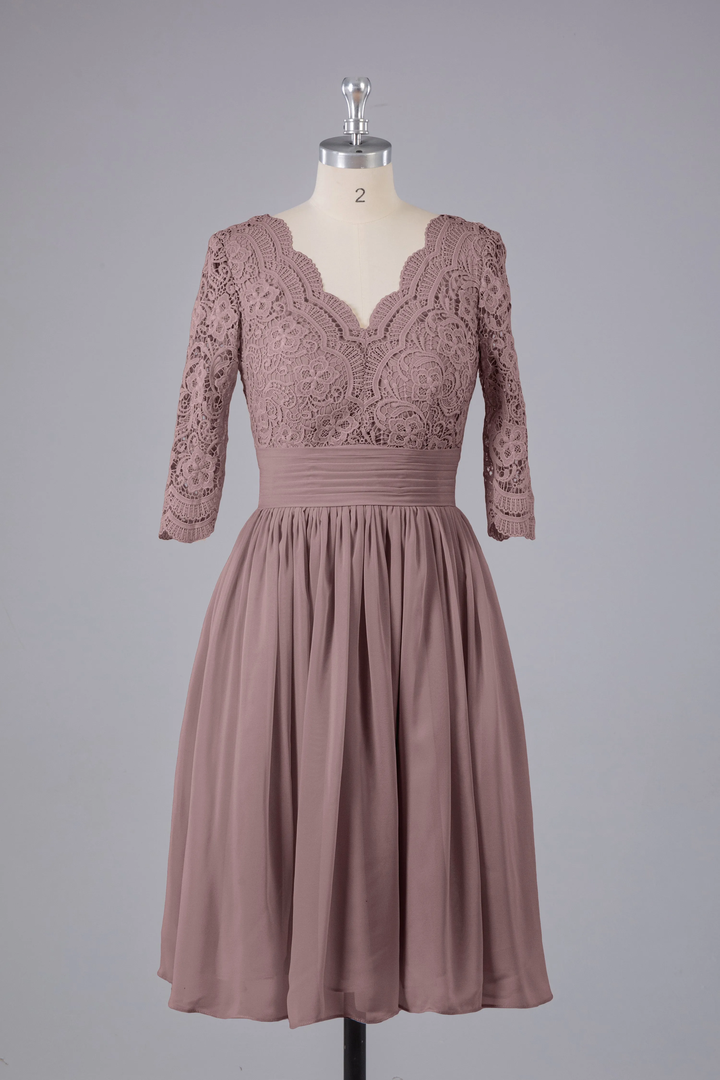 V-Back Knee Length  Bridesmaid Dresses