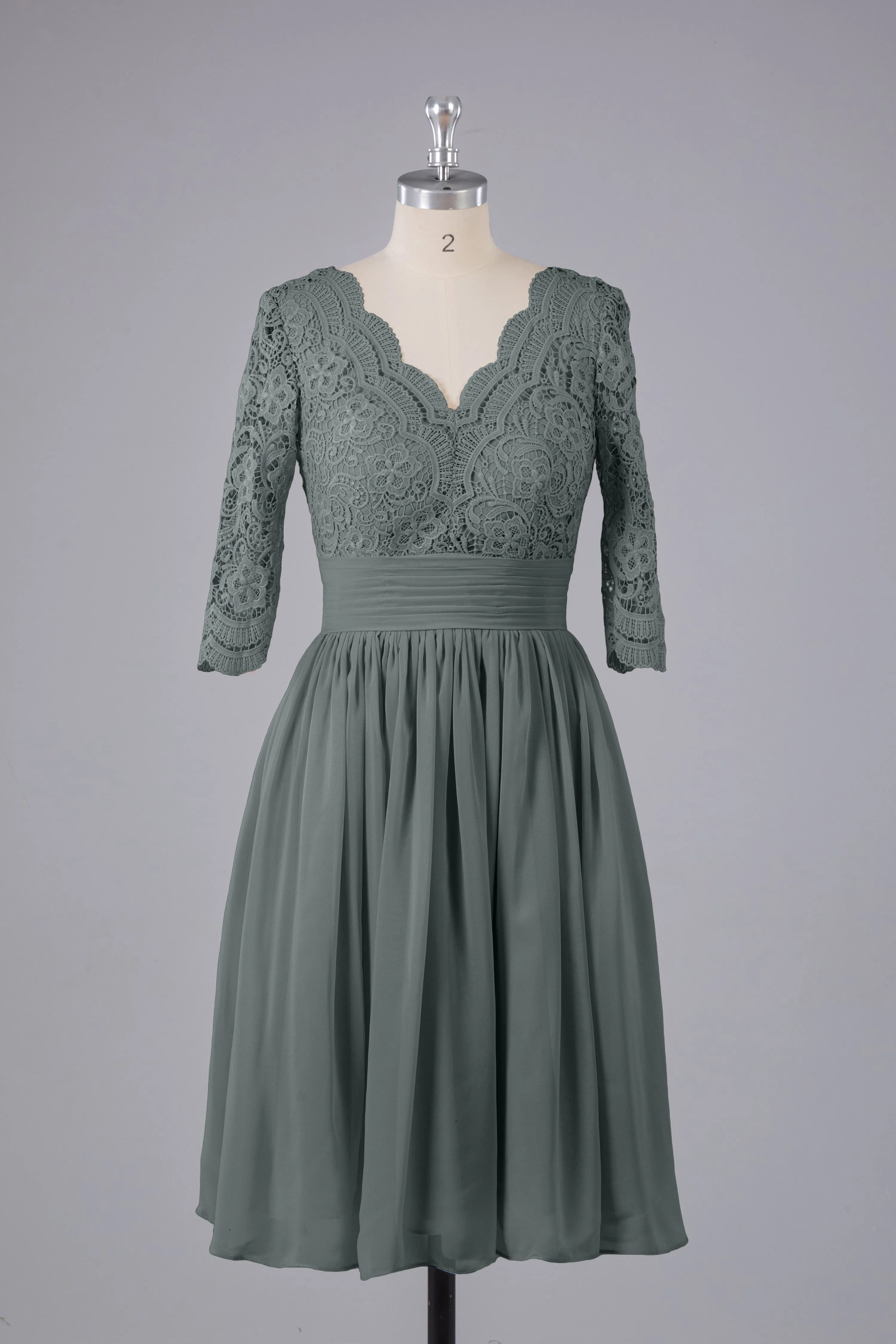 V-Back Knee Length  Bridesmaid Dresses