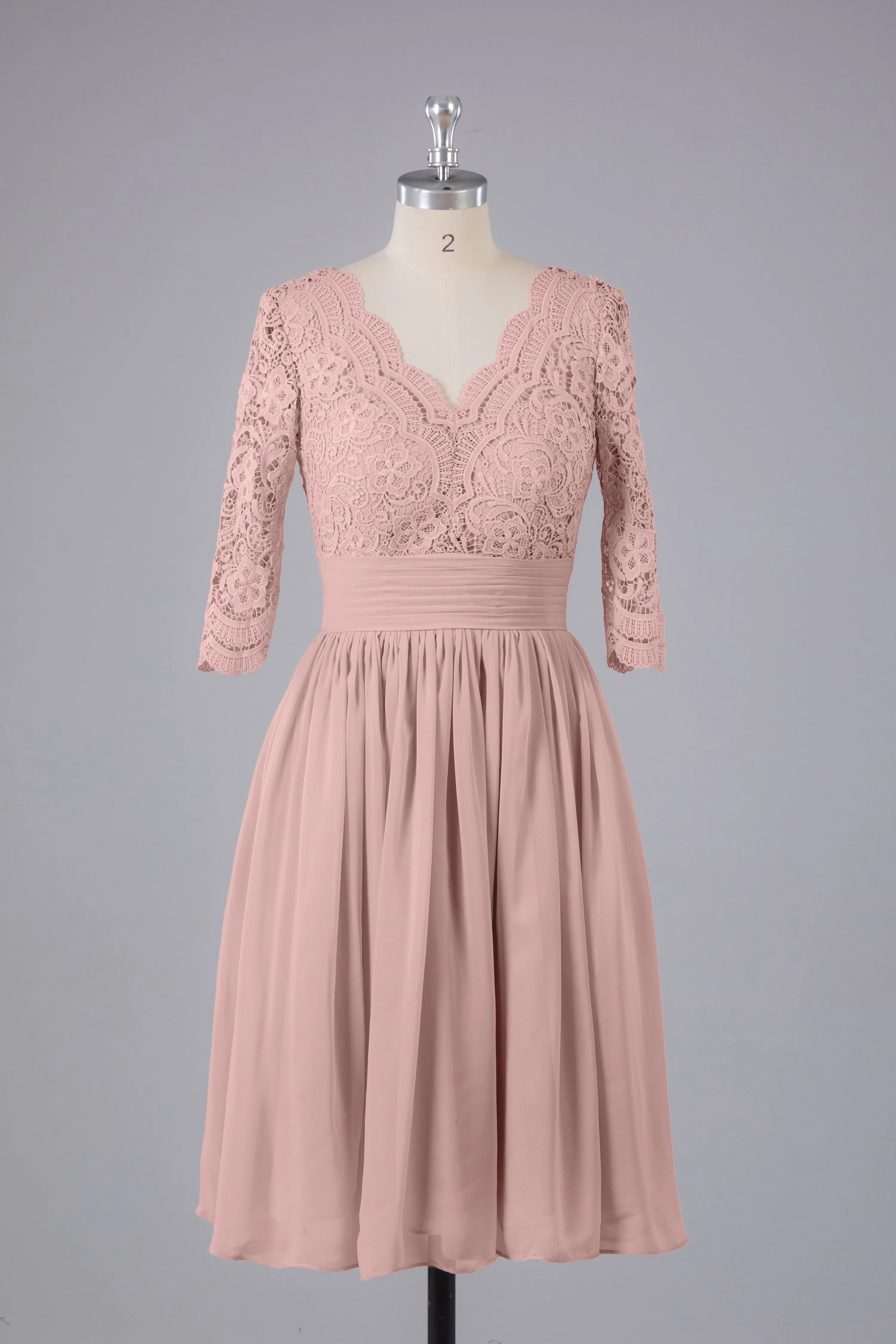 V-Back Knee Length  Bridesmaid Dresses
