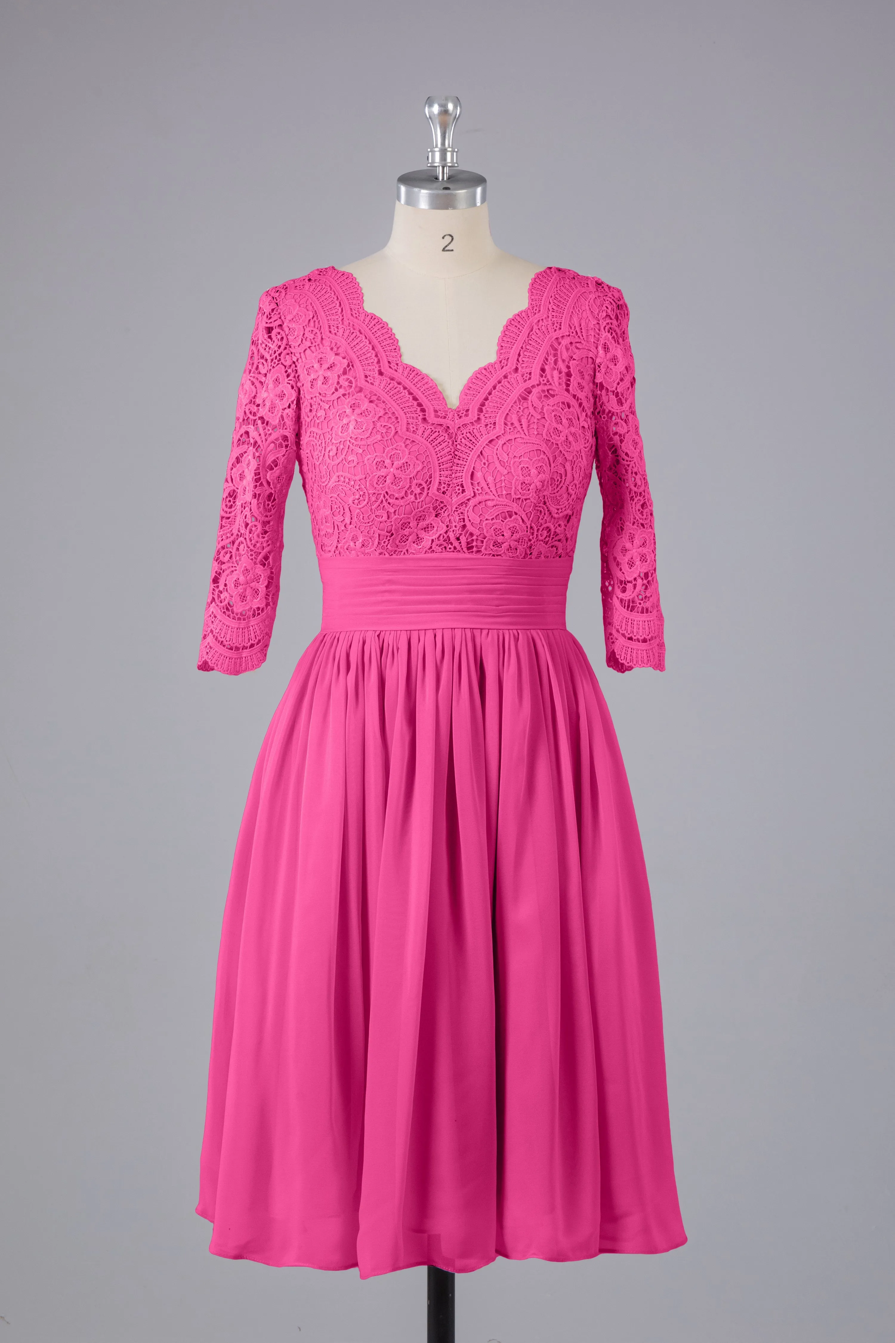 V-Back Knee Length  Bridesmaid Dresses