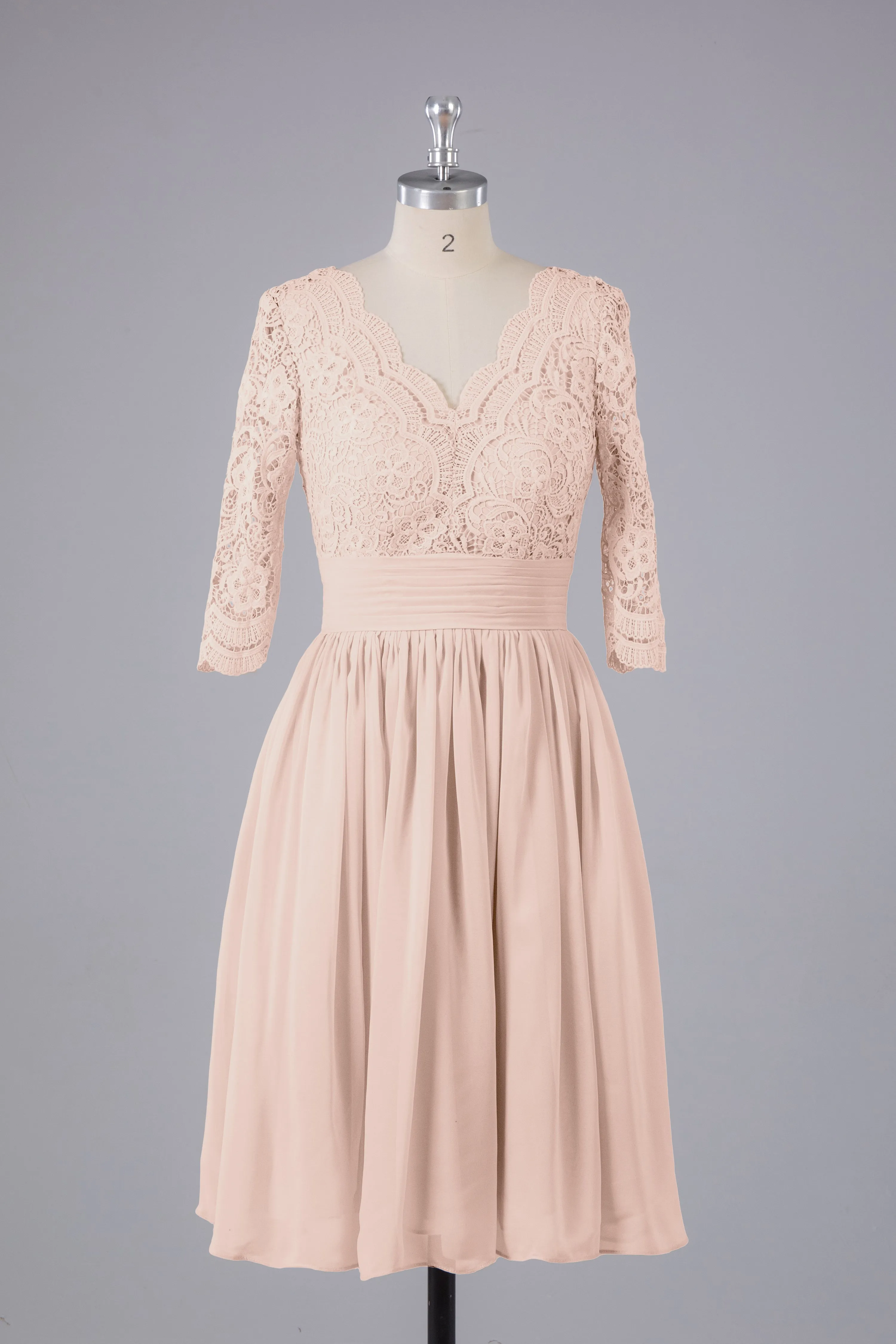 V-Back Knee Length  Bridesmaid Dresses
