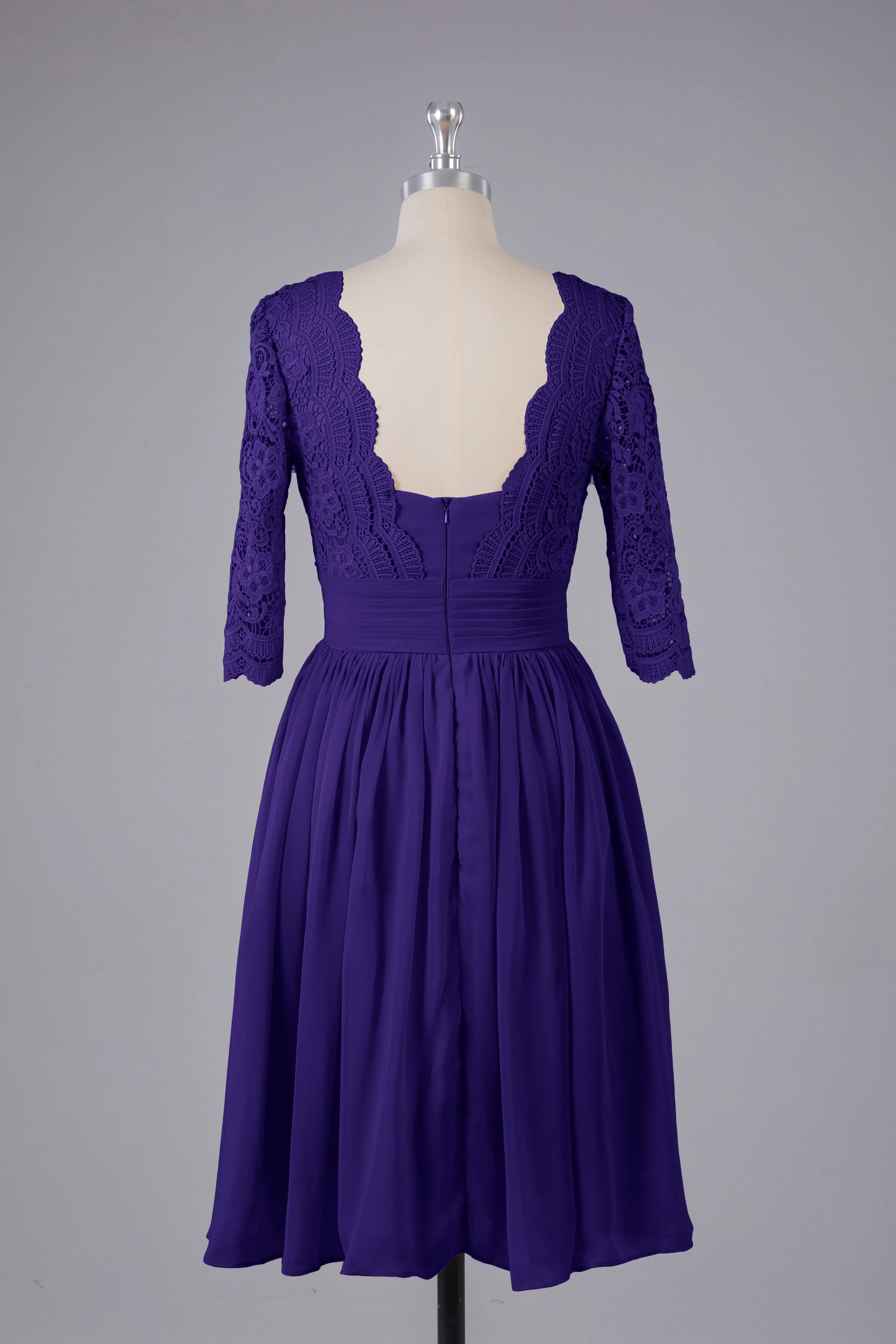 V-Back Knee Length  Bridesmaid Dresses