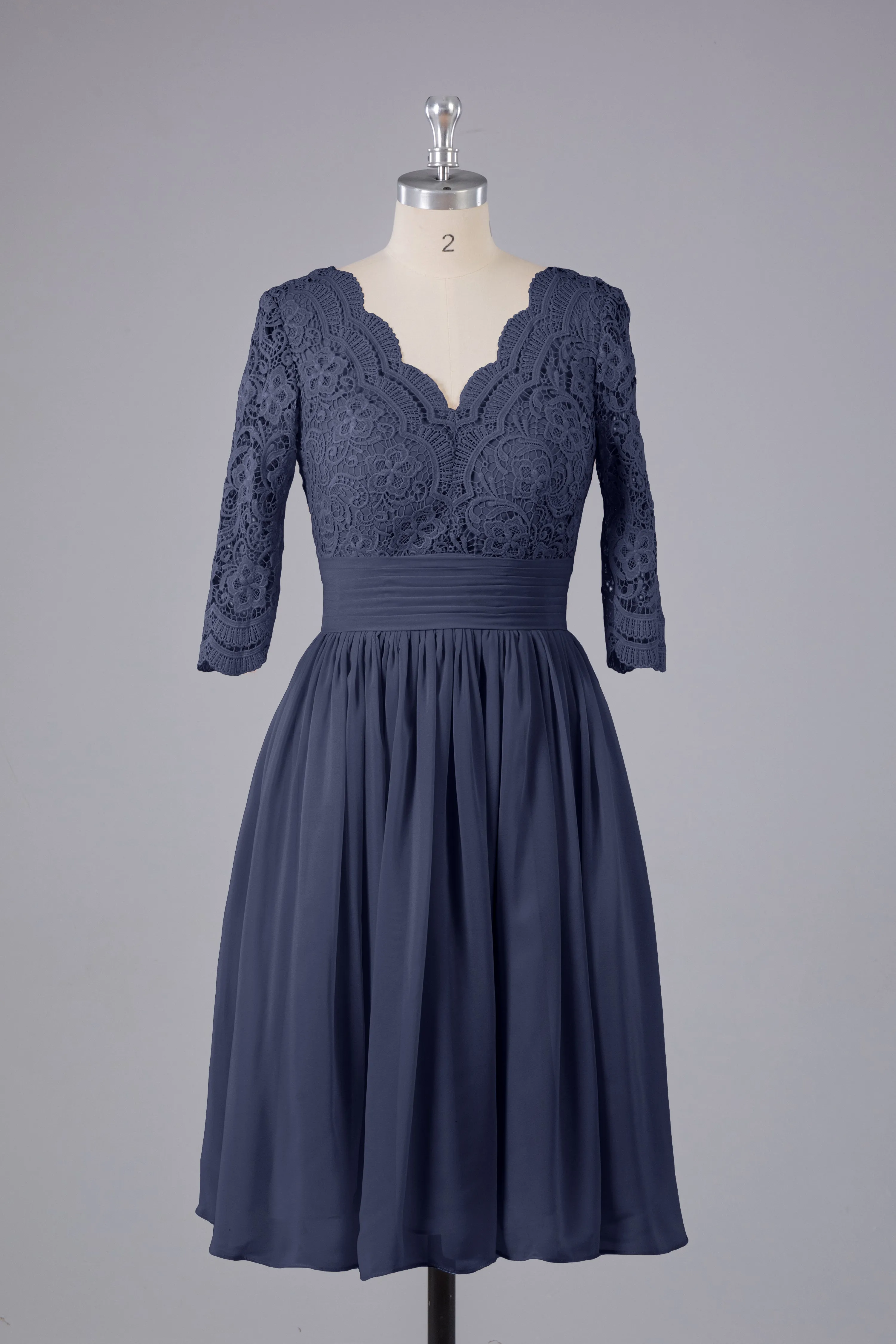 V-Back Knee Length  Bridesmaid Dresses