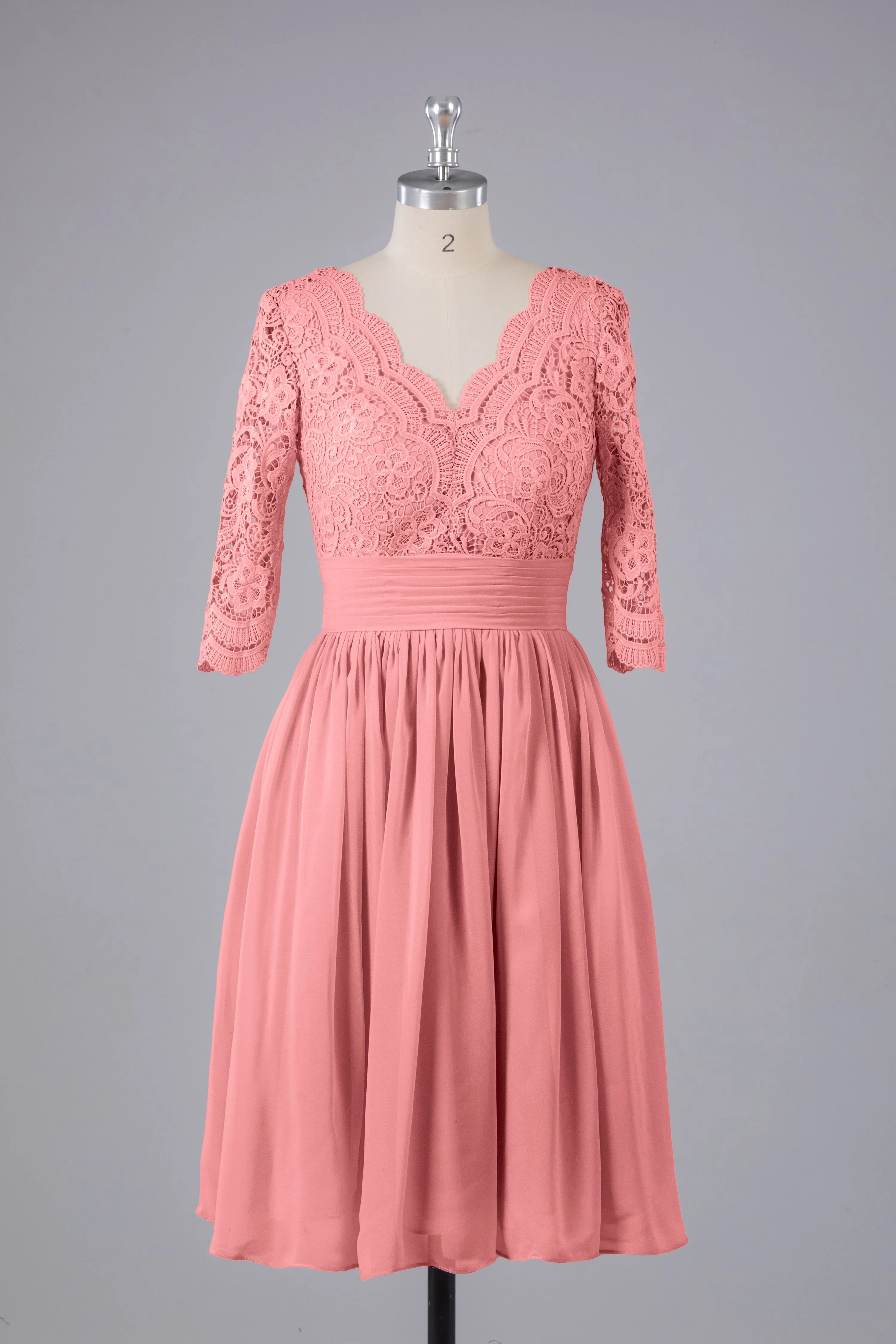 V-Back Knee Length  Bridesmaid Dresses