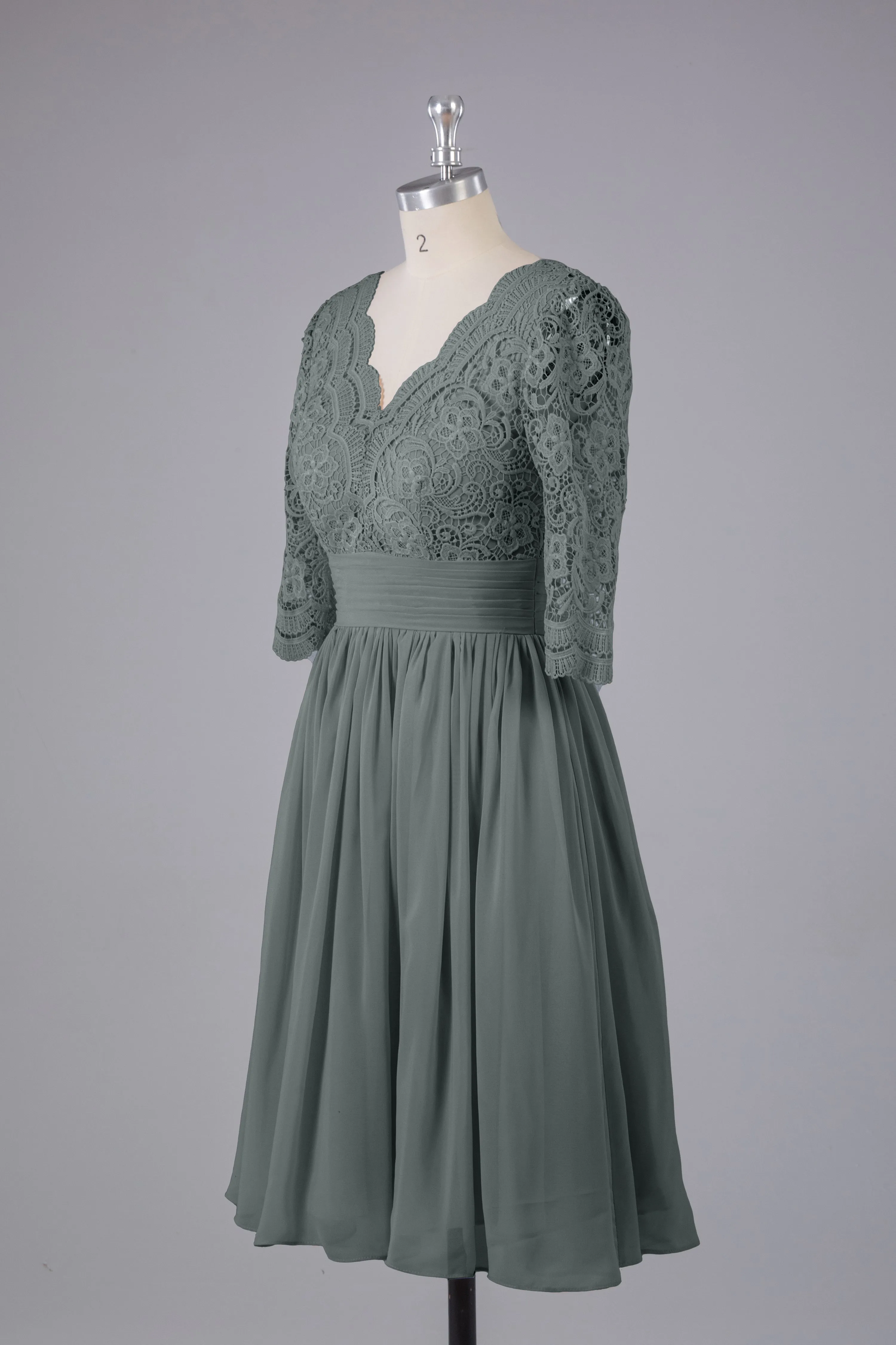 V-Back Knee Length  Bridesmaid Dresses