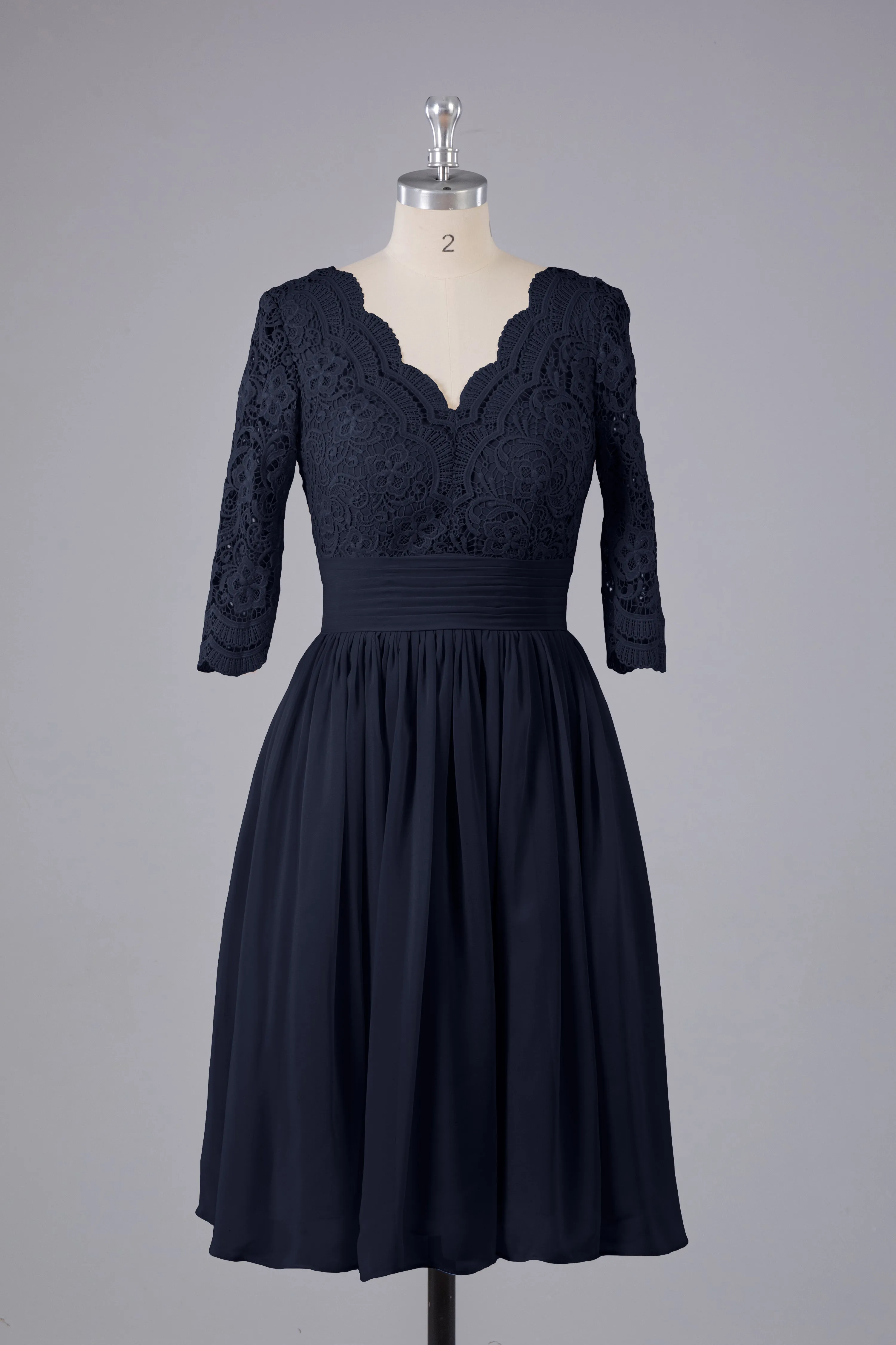 V-Back Knee Length  Bridesmaid Dresses