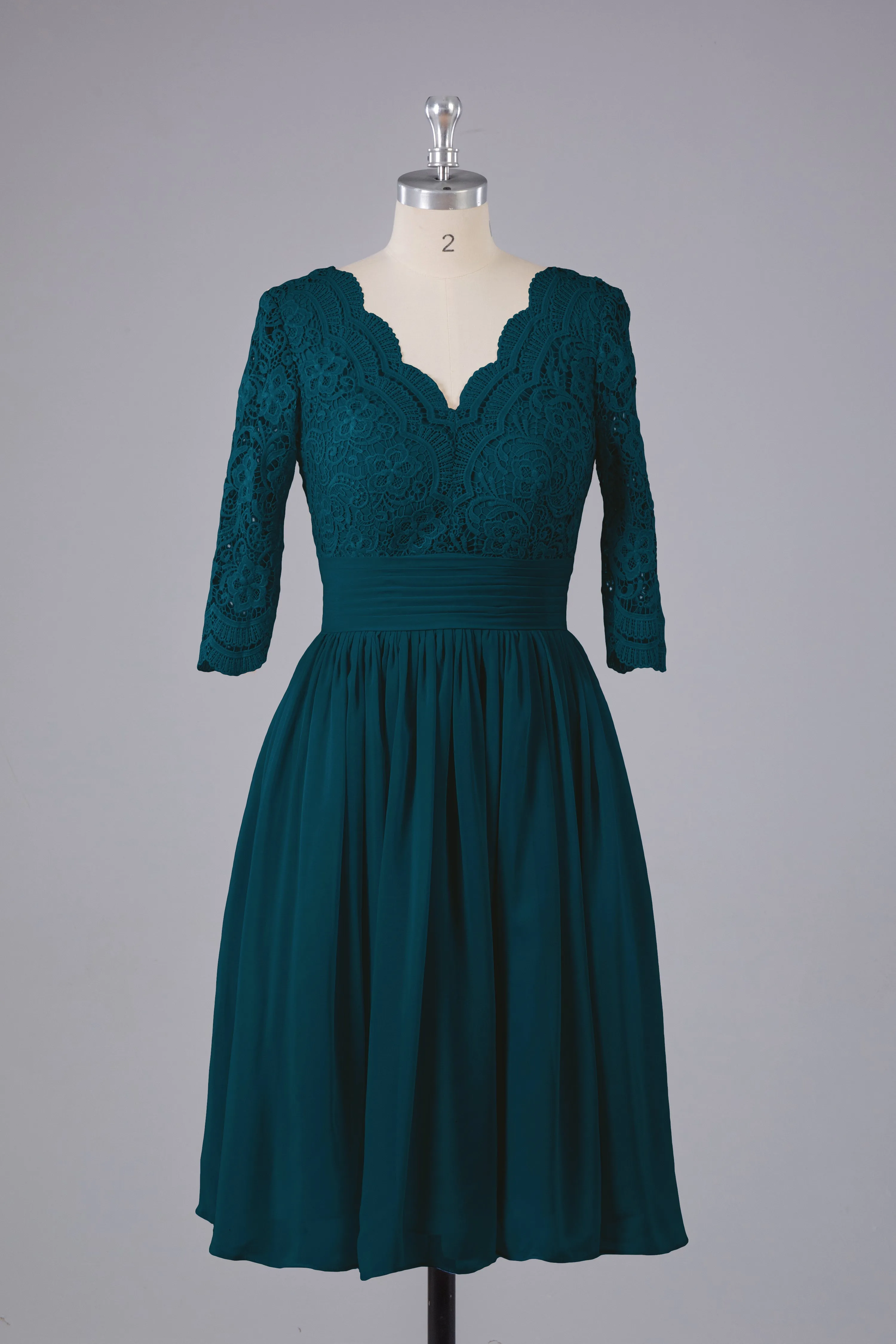 V-Back Knee Length  Bridesmaid Dresses