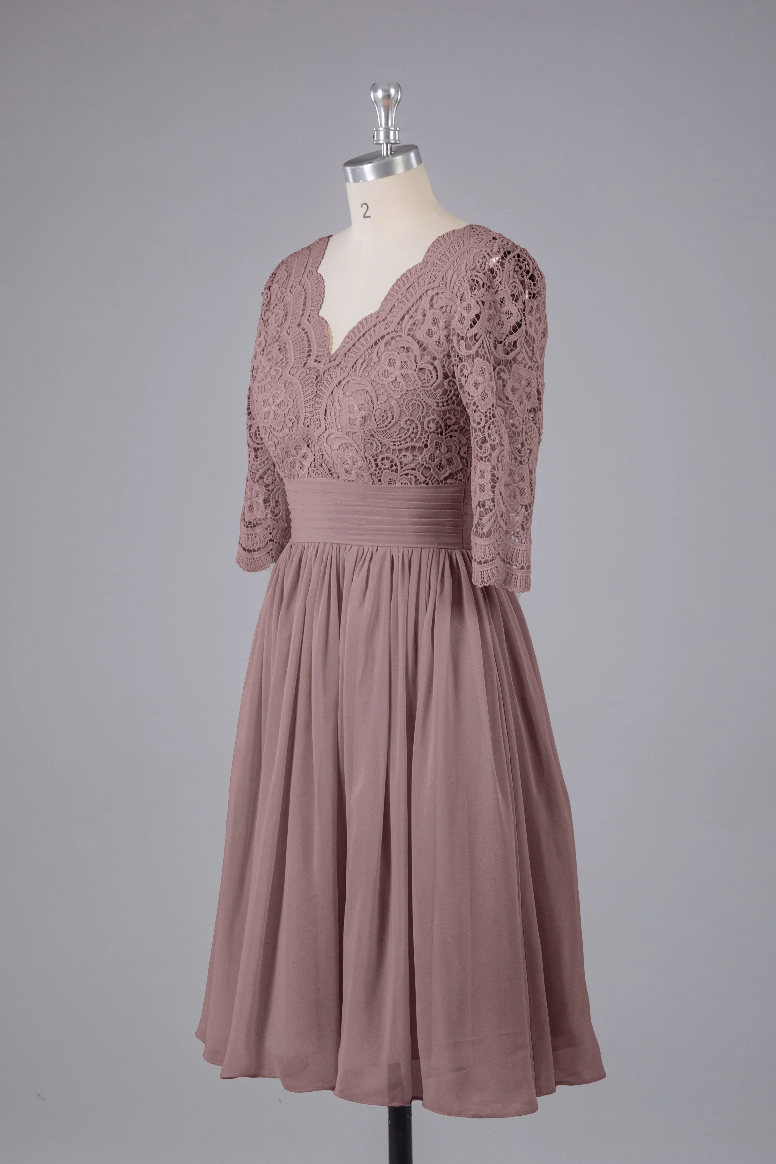 V-Back Knee Length  Bridesmaid Dresses