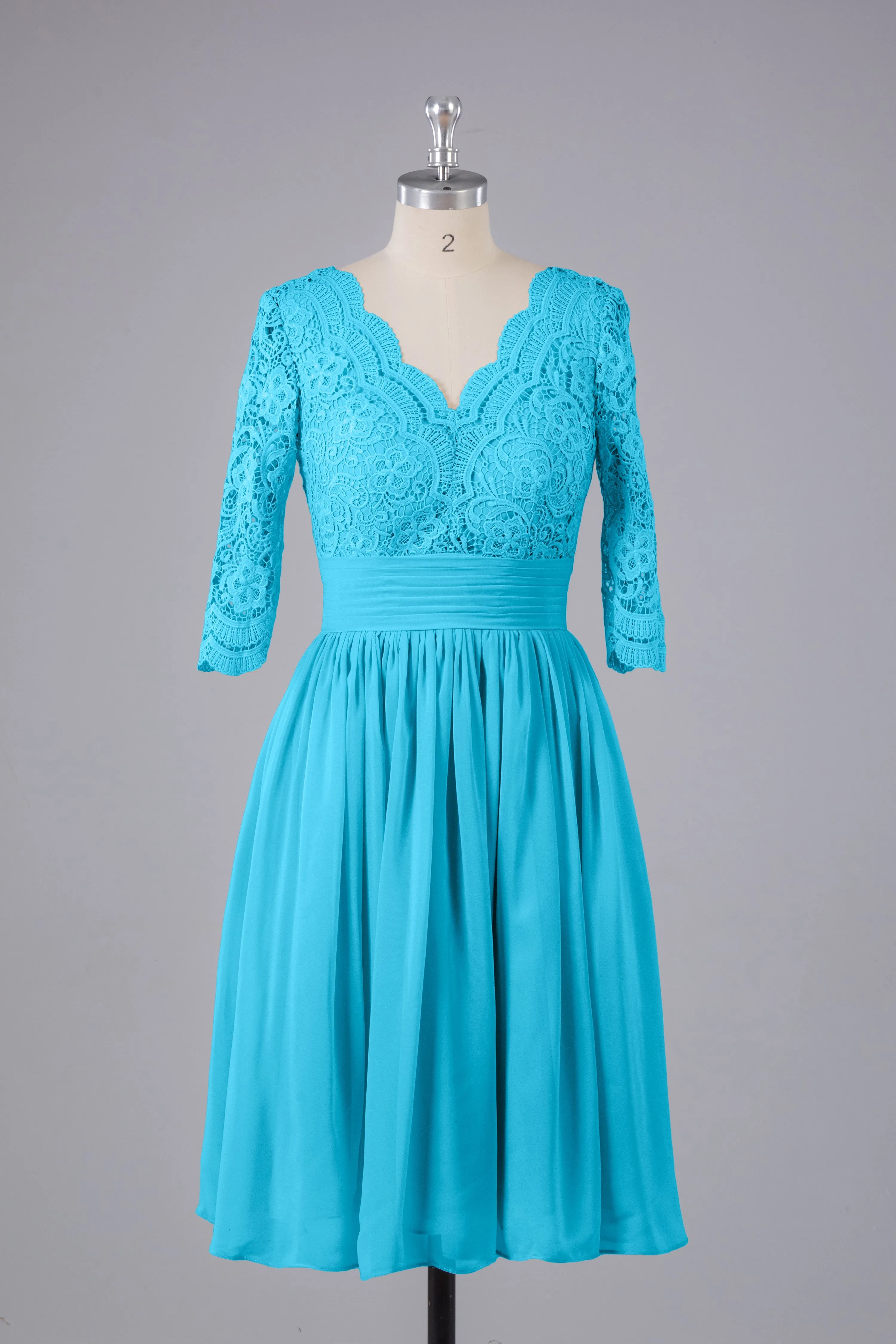 V-Back Knee Length  Bridesmaid Dresses