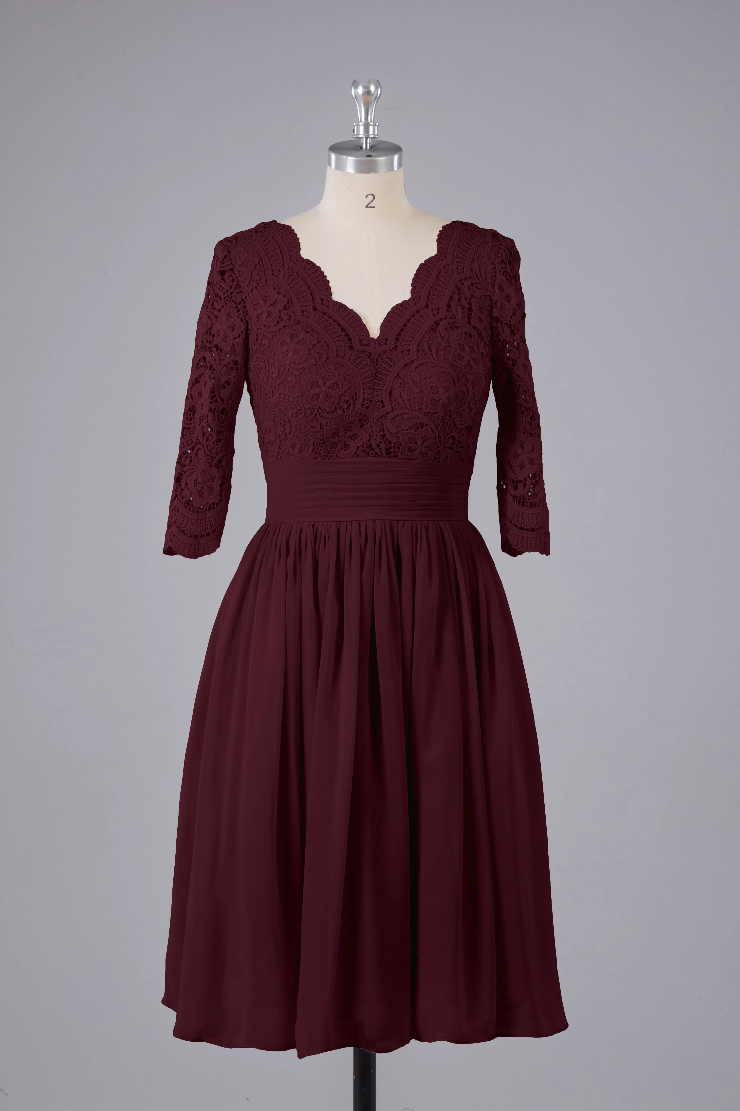 V-Back Knee Length  Bridesmaid Dresses