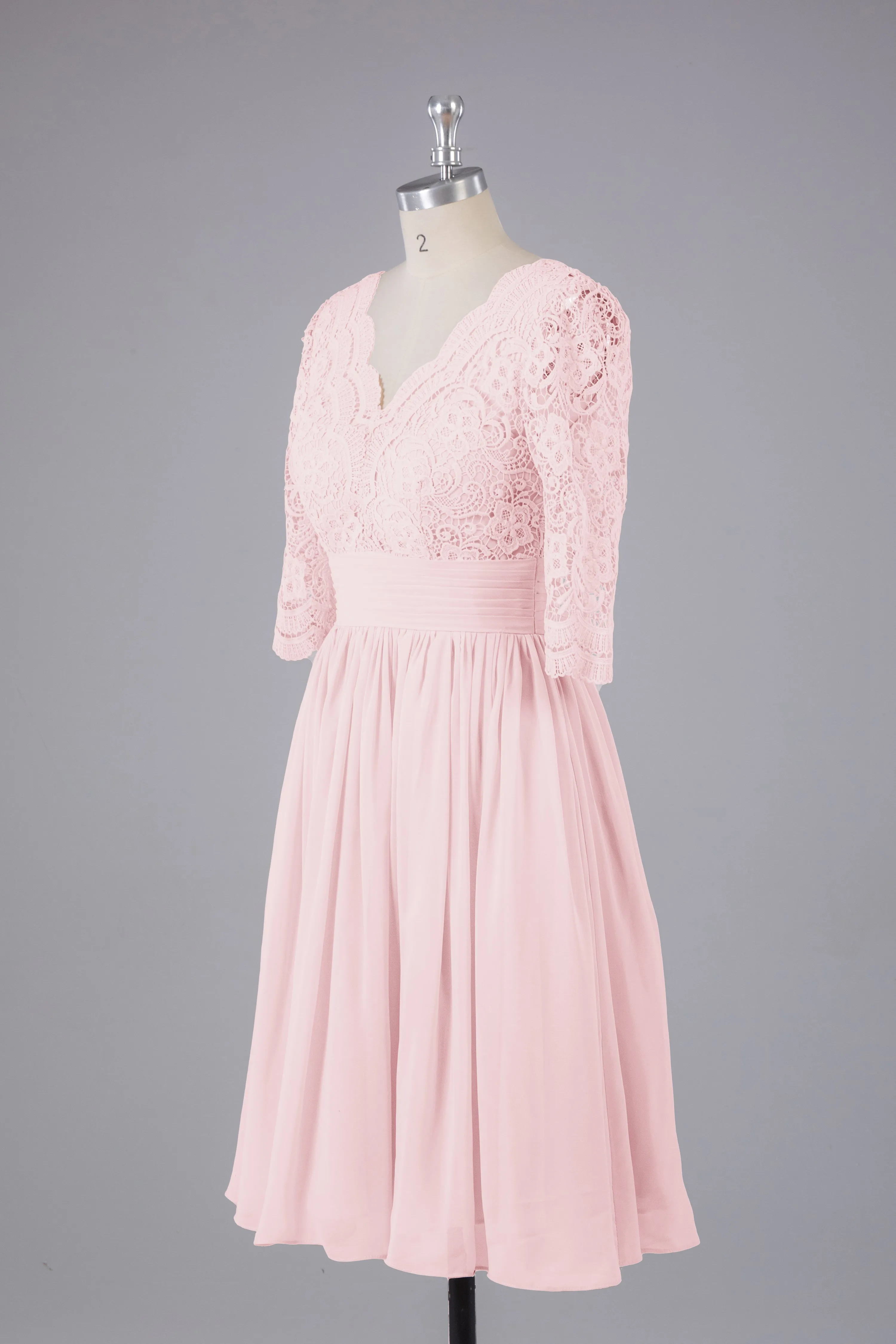 V-Back Knee Length  Bridesmaid Dresses