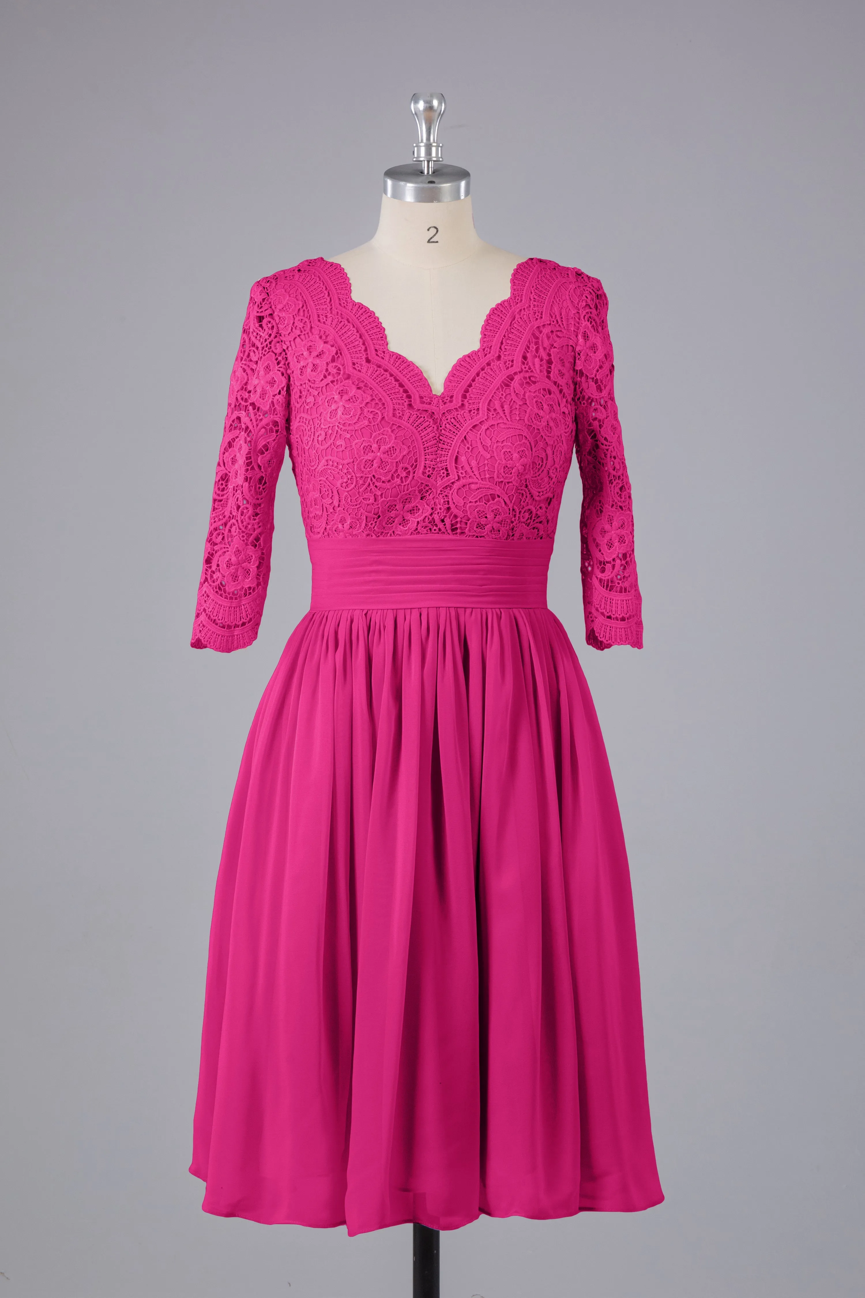 V-Back Knee Length  Bridesmaid Dresses