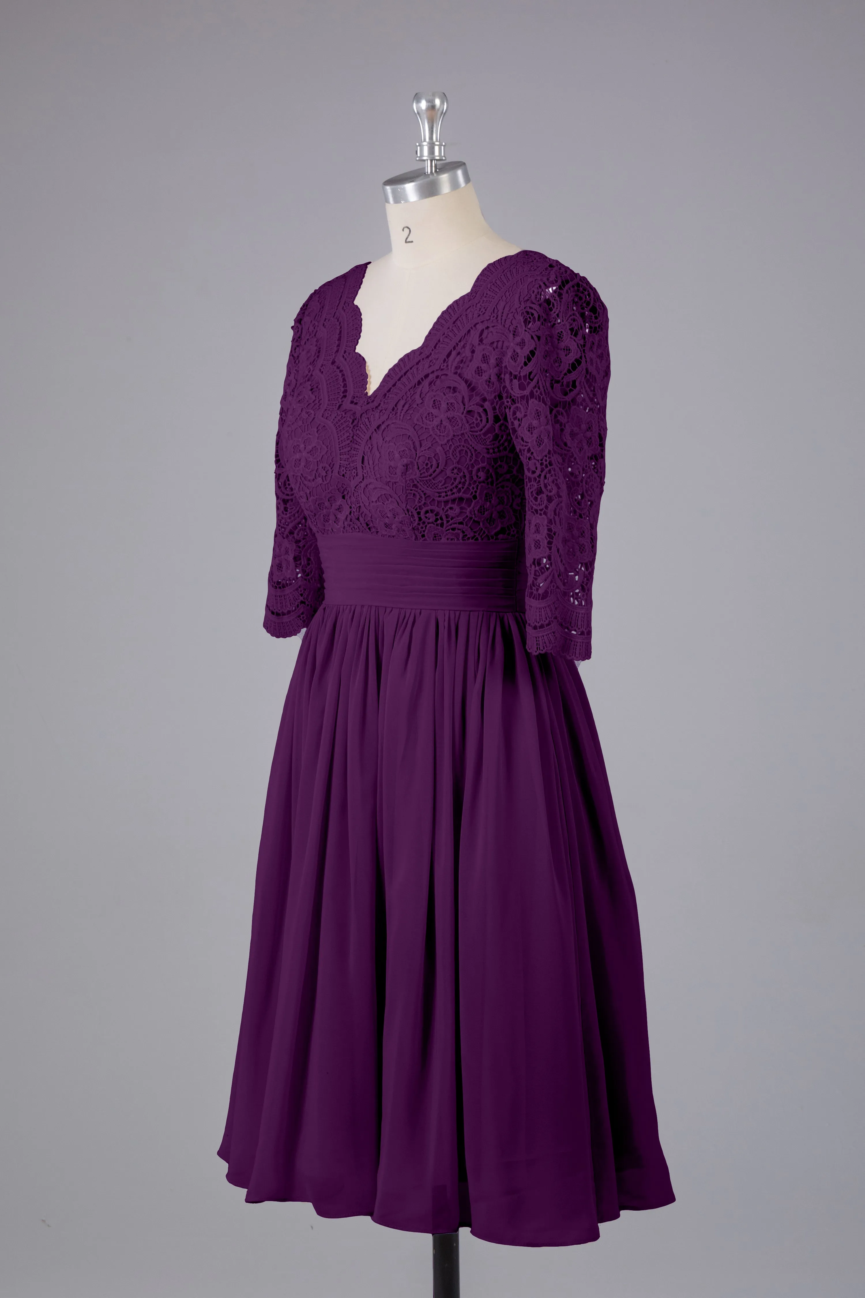 V-Back Knee Length  Bridesmaid Dresses