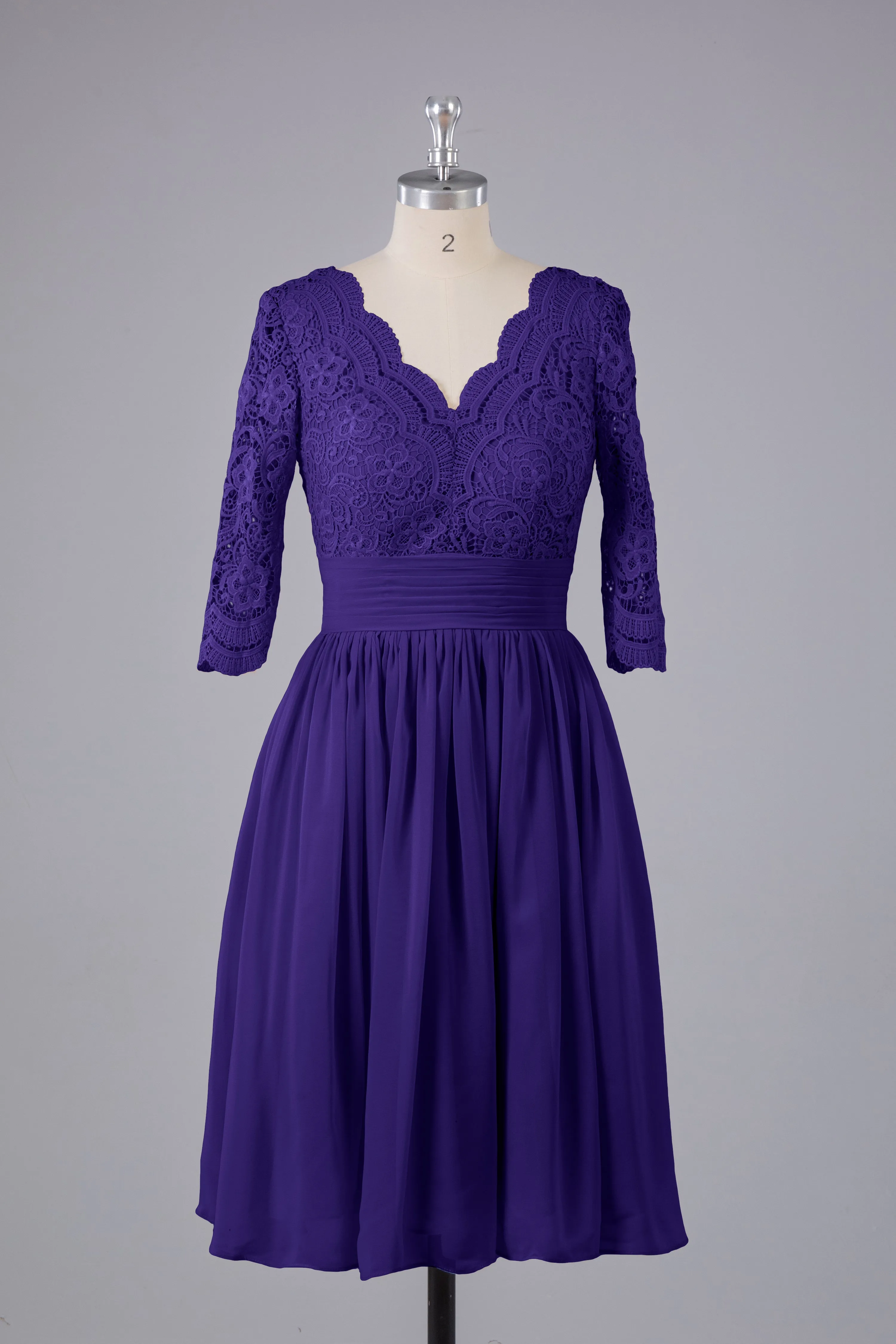 V-Back Knee Length  Bridesmaid Dresses