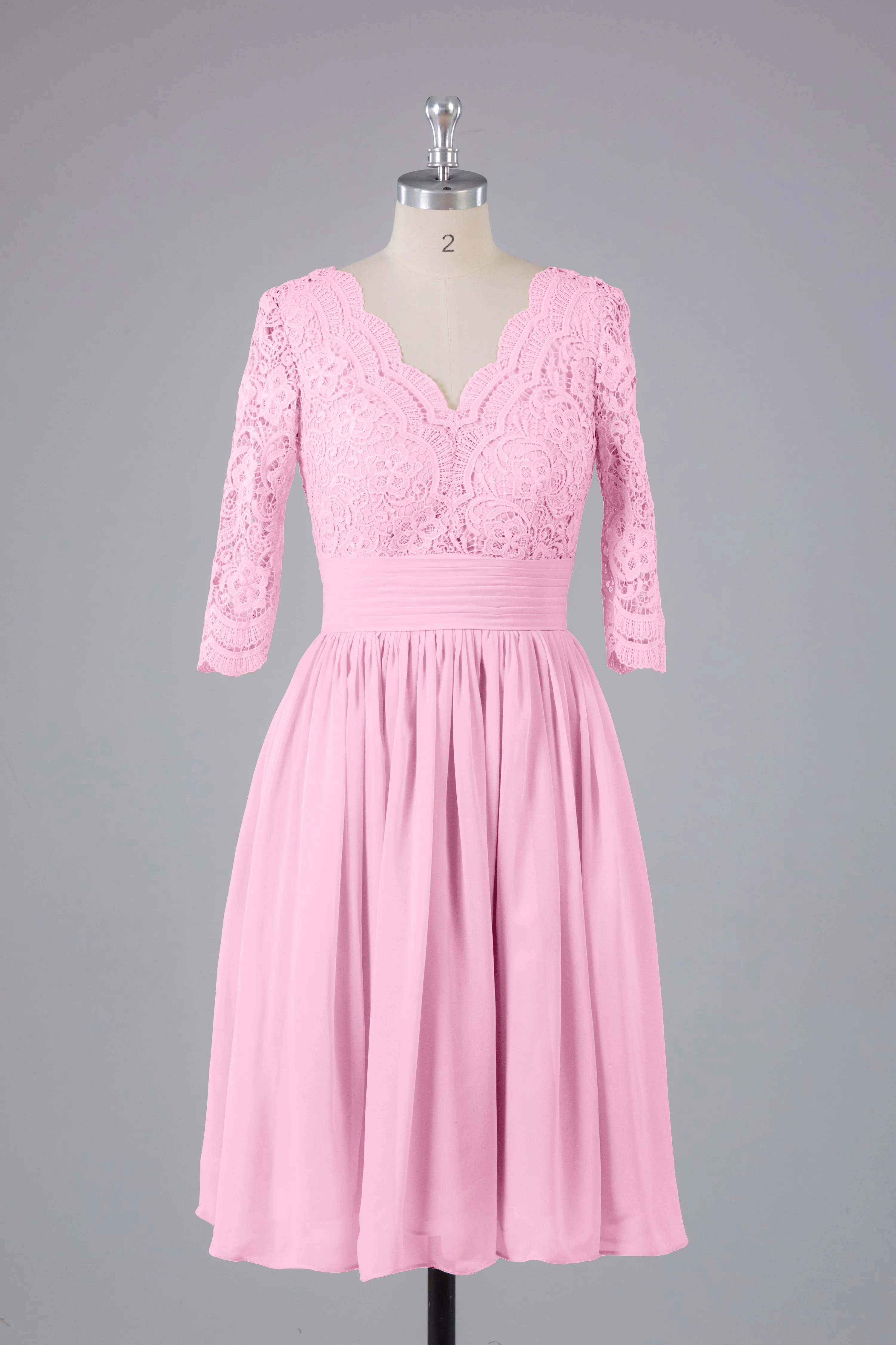 V-Back Knee Length  Bridesmaid Dresses
