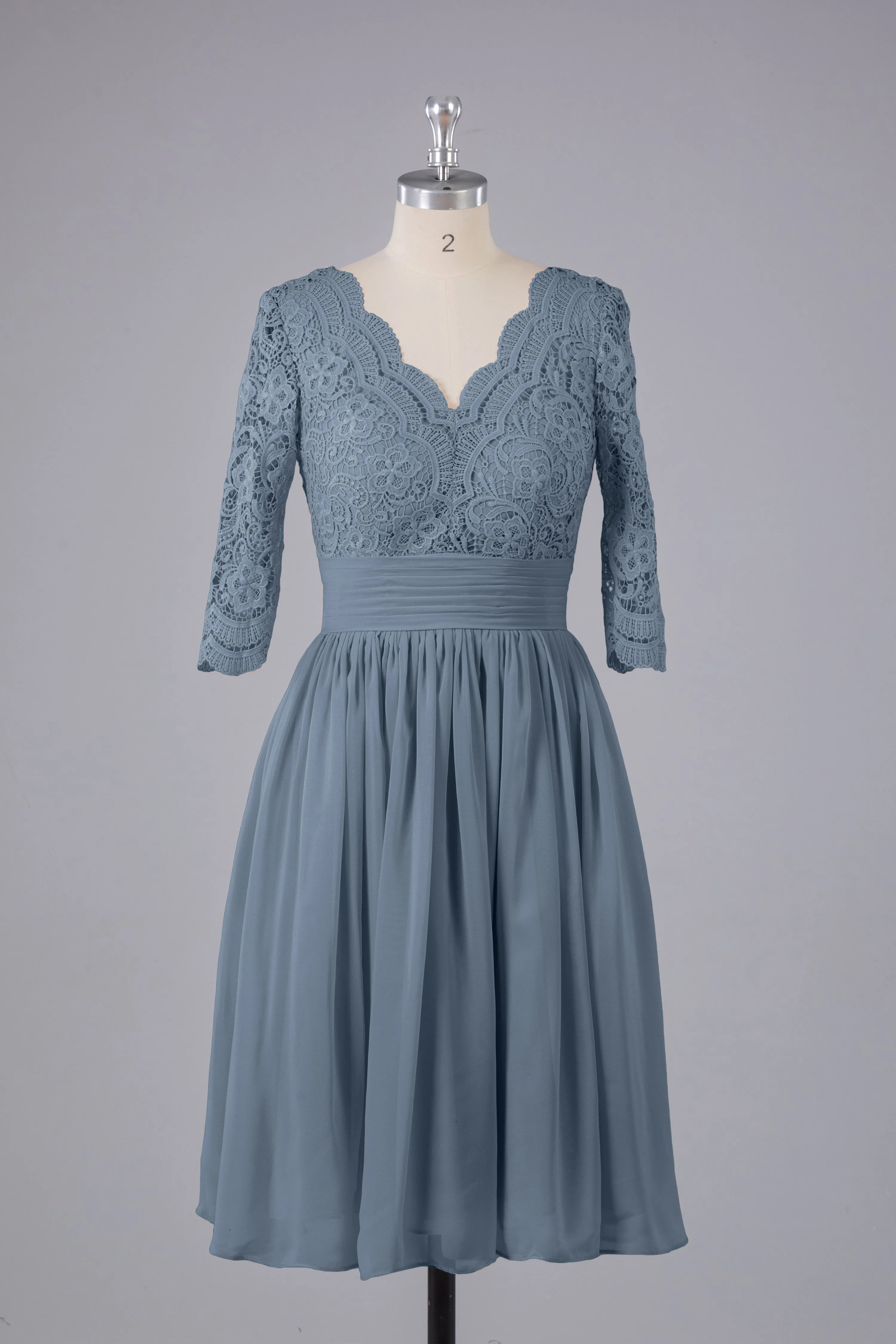 V-Back Knee Length  Bridesmaid Dresses