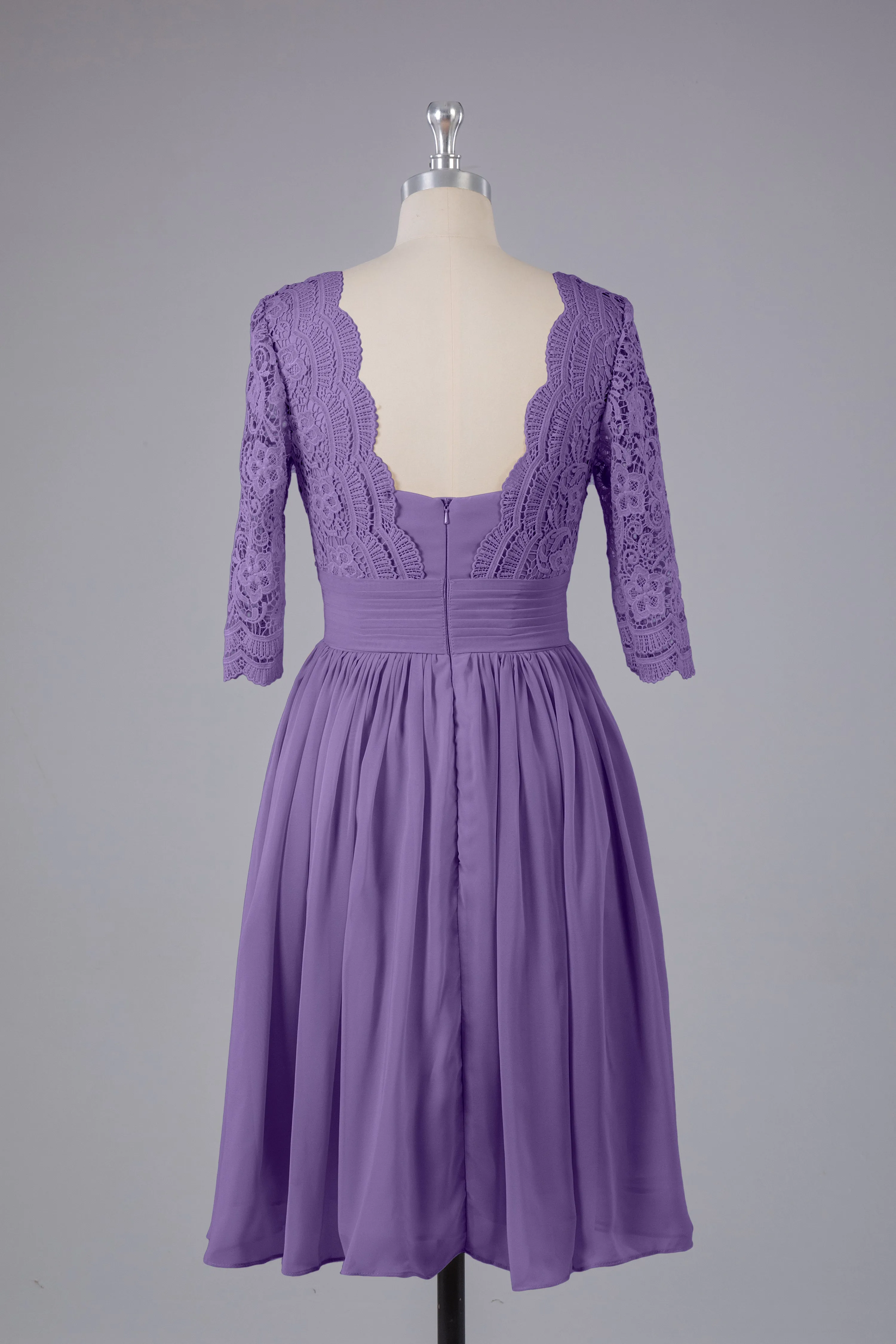 V-Back Knee Length  Bridesmaid Dresses