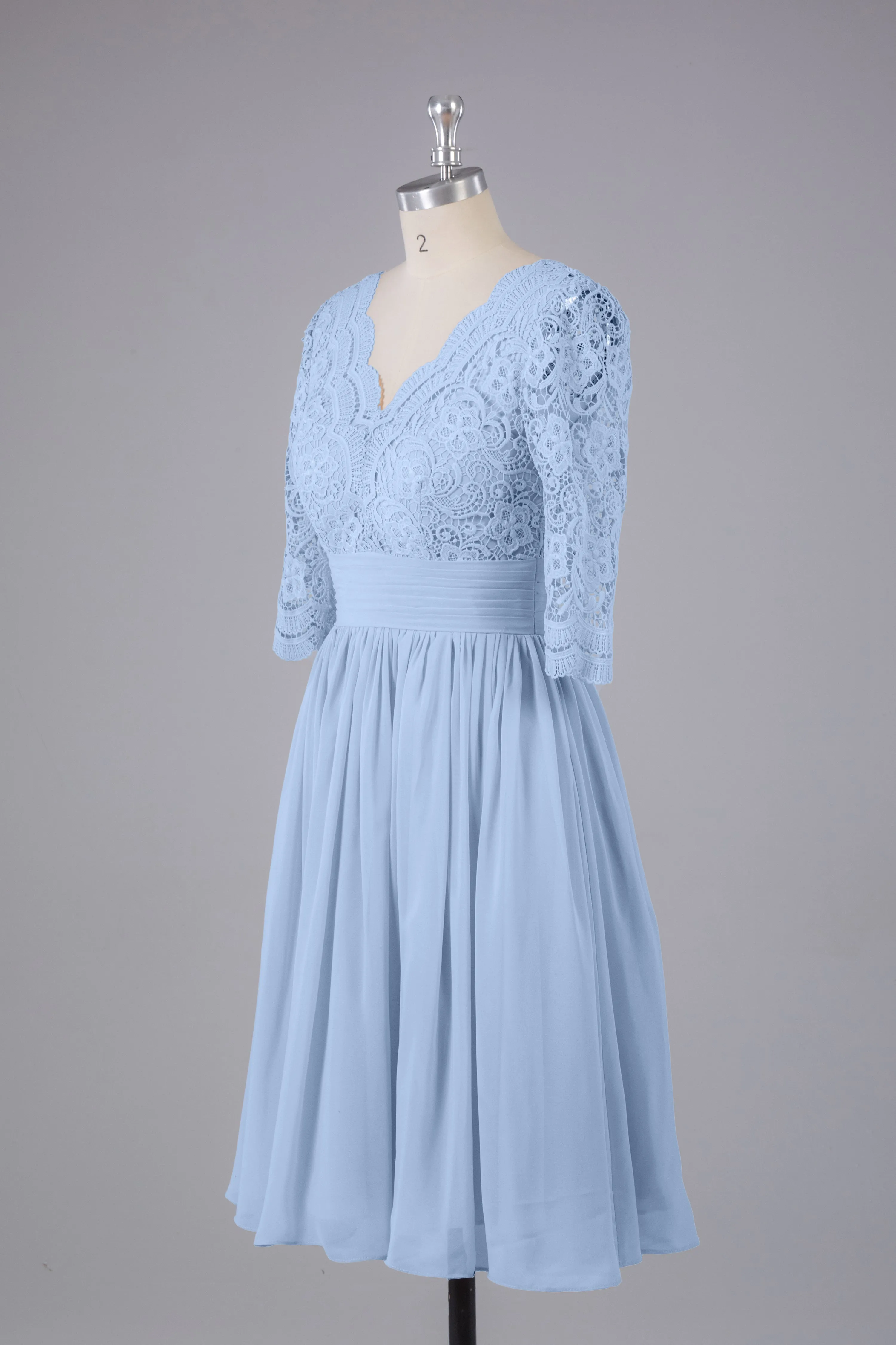 V-Back Knee Length  Bridesmaid Dresses