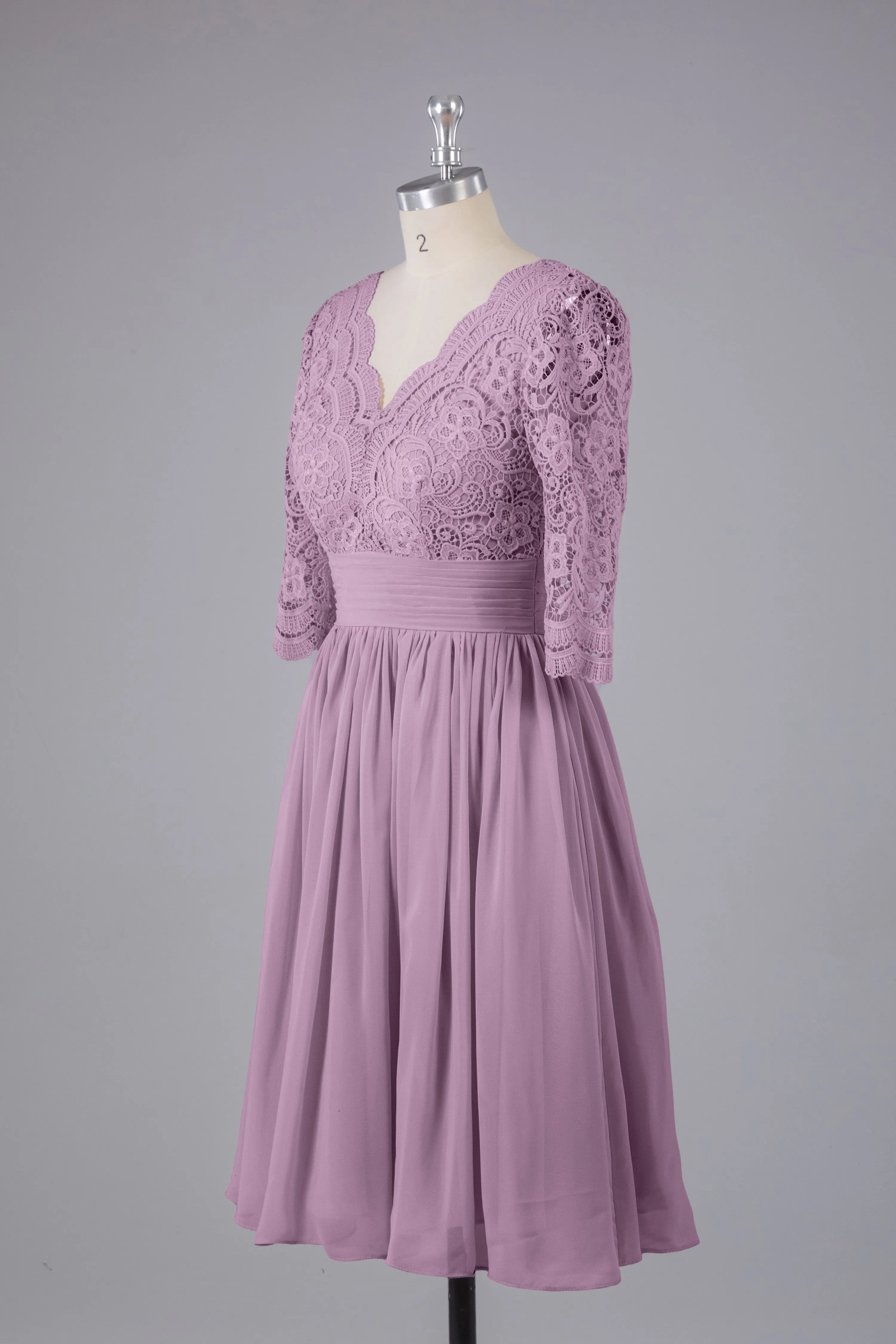 V-Back Knee Length  Bridesmaid Dresses