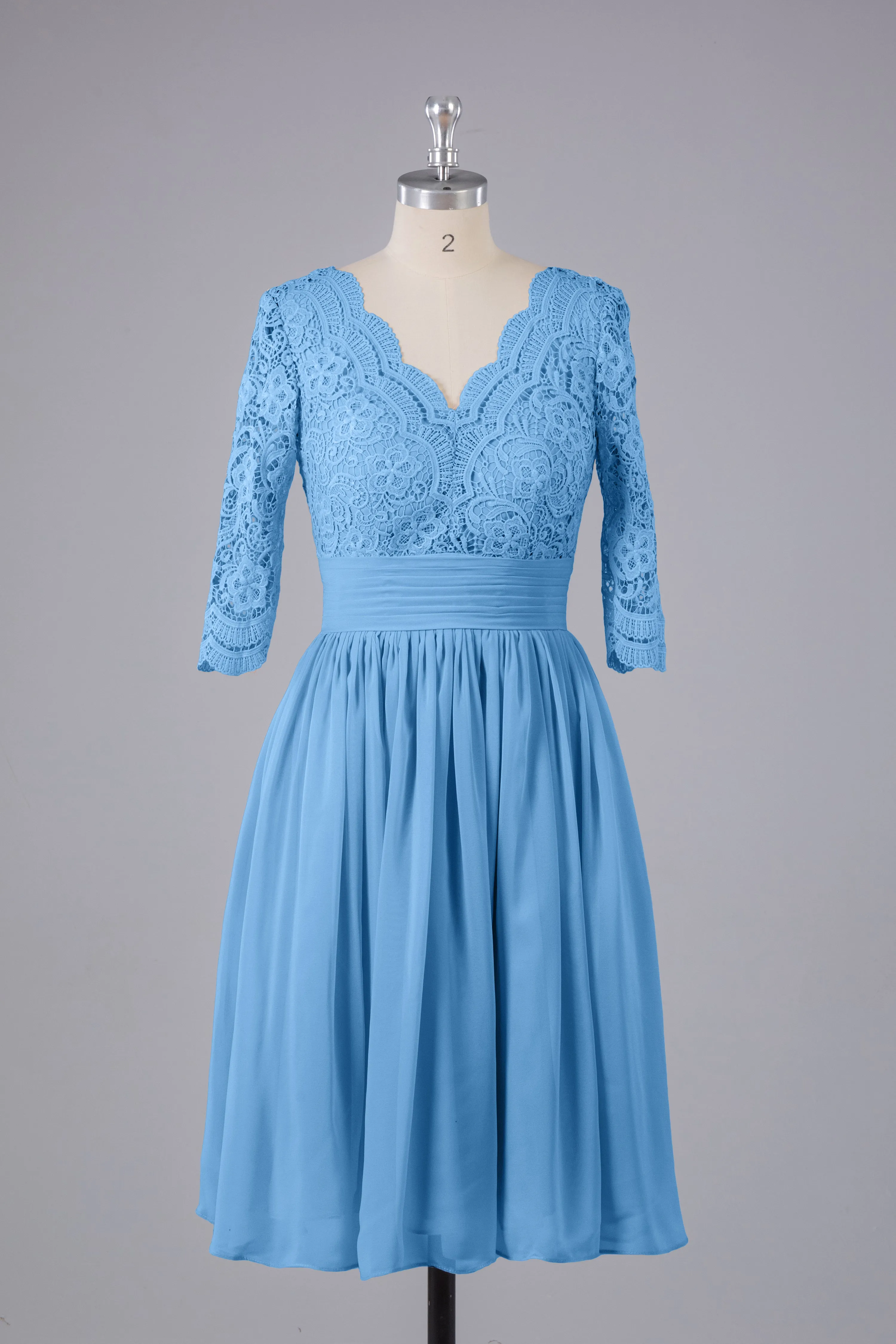 V-Back Knee Length  Bridesmaid Dresses