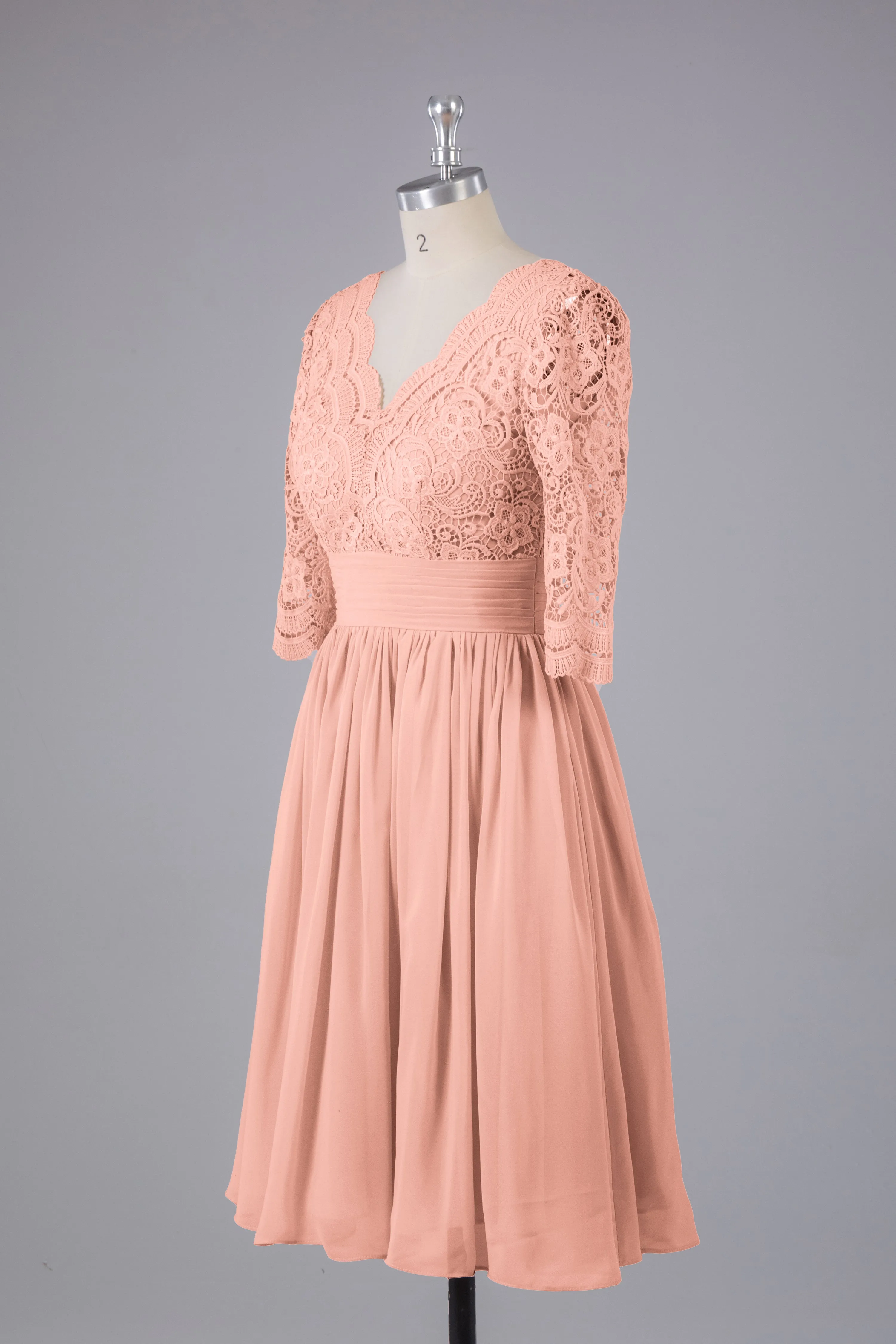V-Back Knee Length  Bridesmaid Dresses